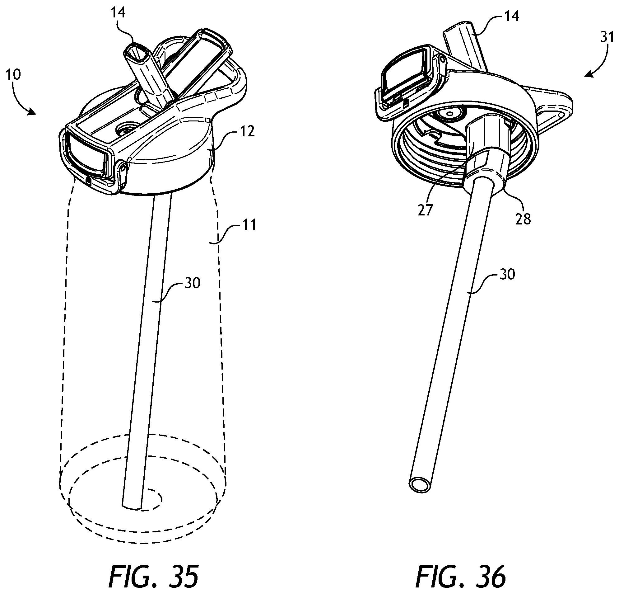 Patent US12103740 Figure 12 – Drinking vessel with hygienic straw