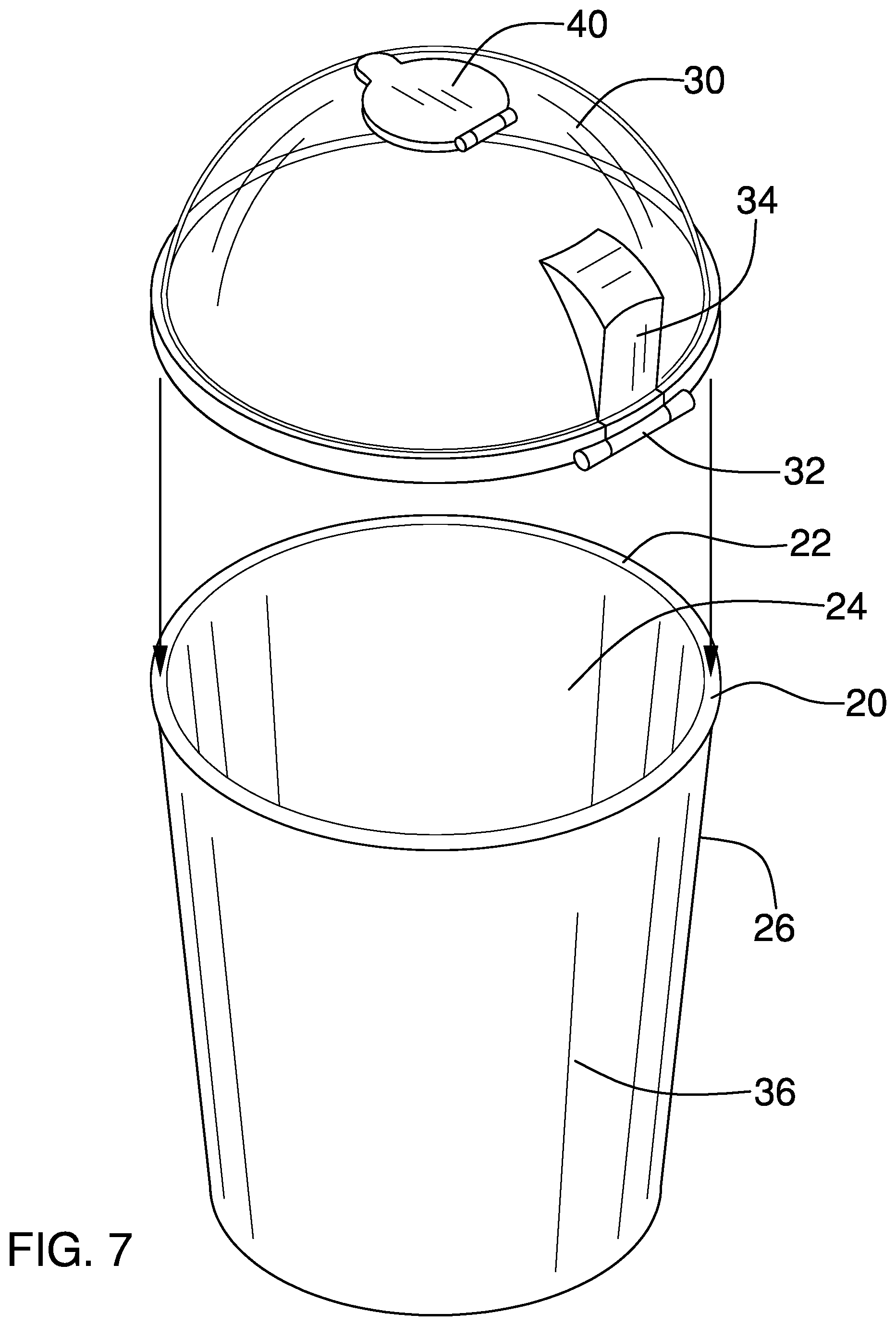 Patent US12103741 Figure 5 – Hinged tub covering device
