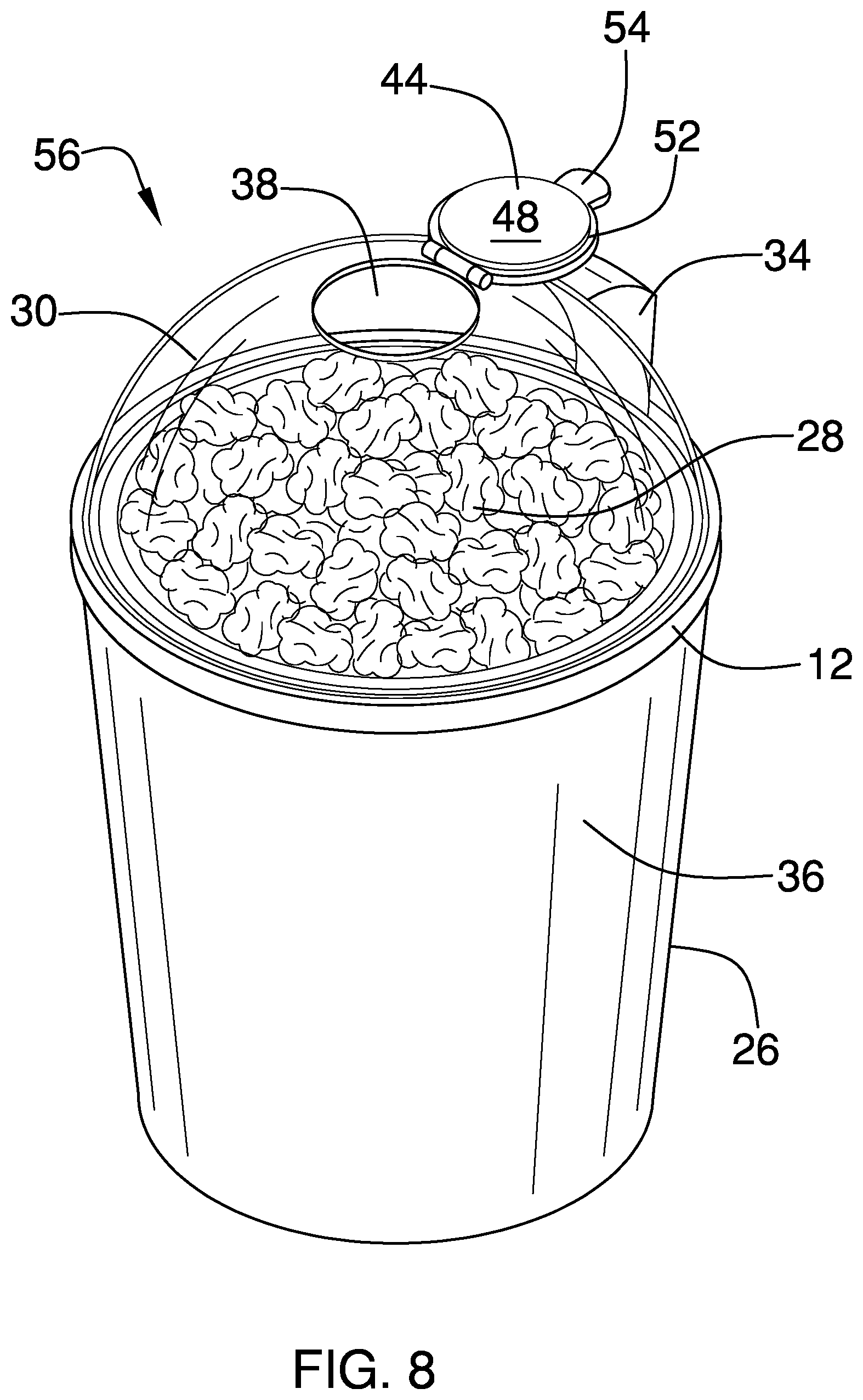 Patent US12103741 Figure 6 – Hinged tub covering device