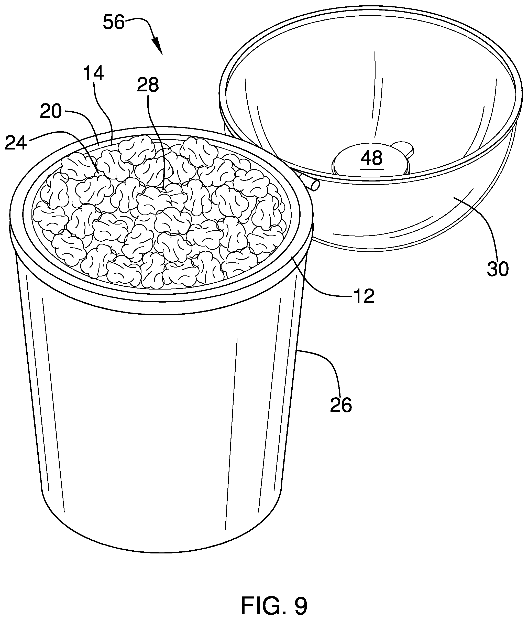 Patent US12103741 Figure 7 – Hinged tub covering device