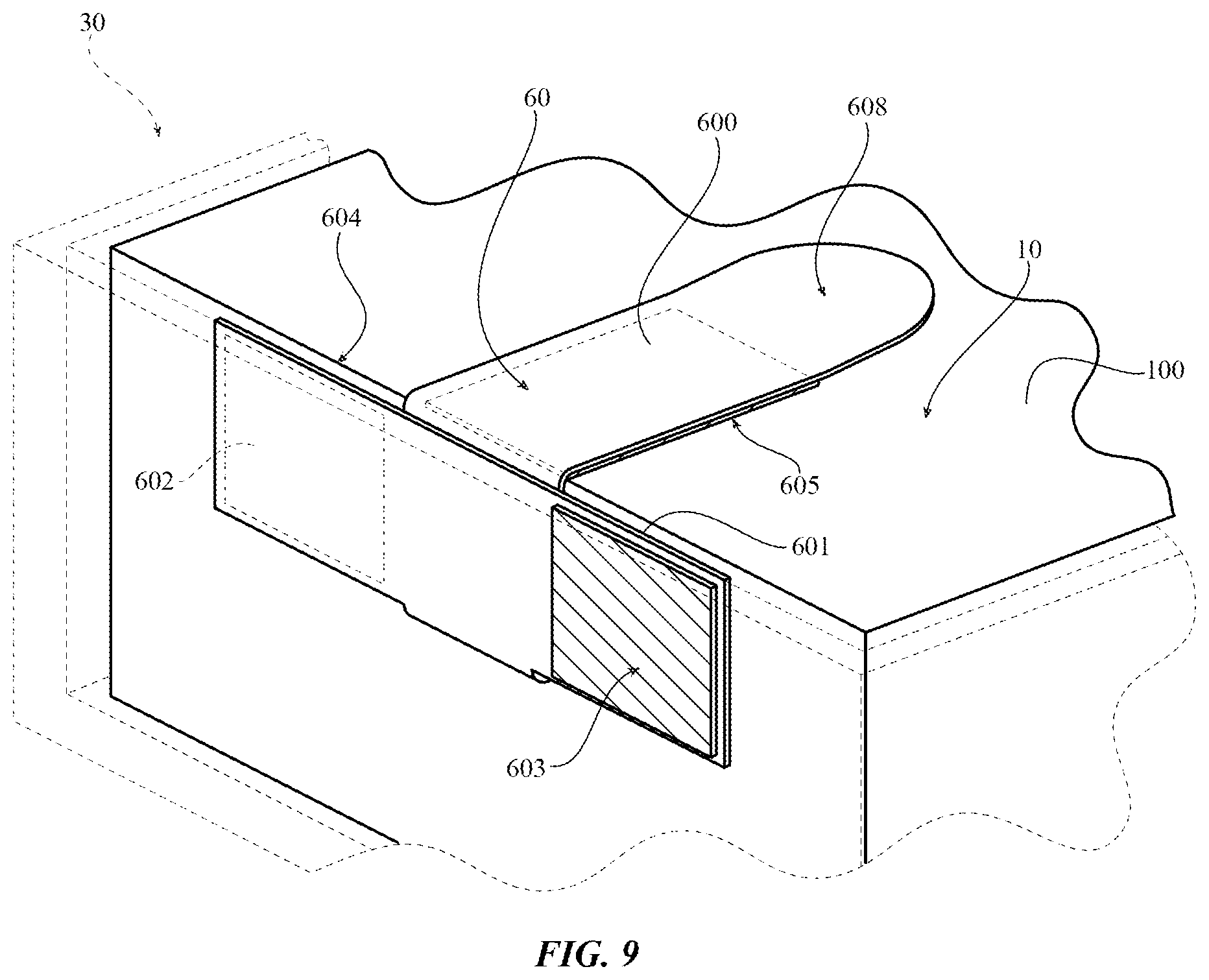 Patent US12103747 Figure 7 – Packaging with tamper-evident seal