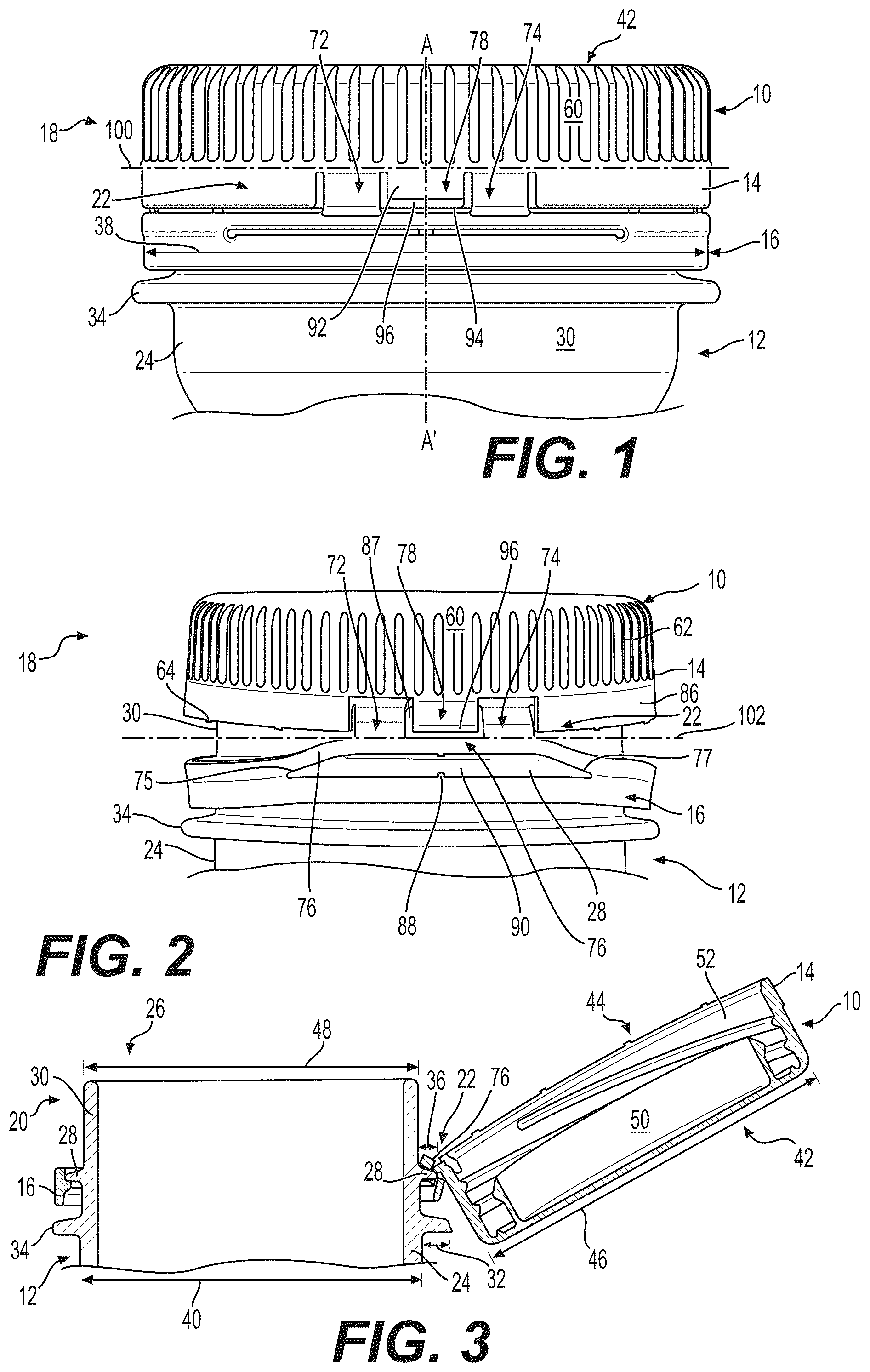 Patent US12103749 Figure 1 – Closure device for a container