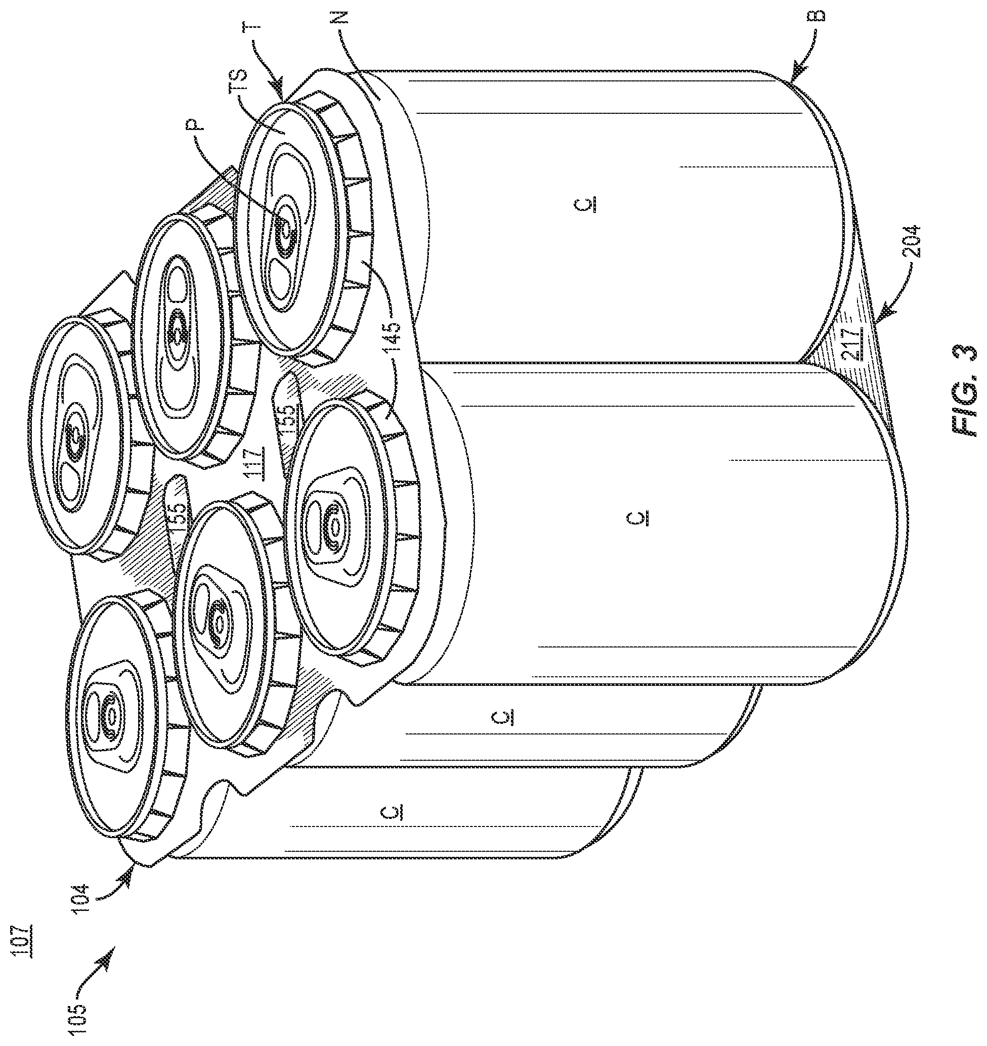 Patent US12103751 Figure 3 – Carrier for containers