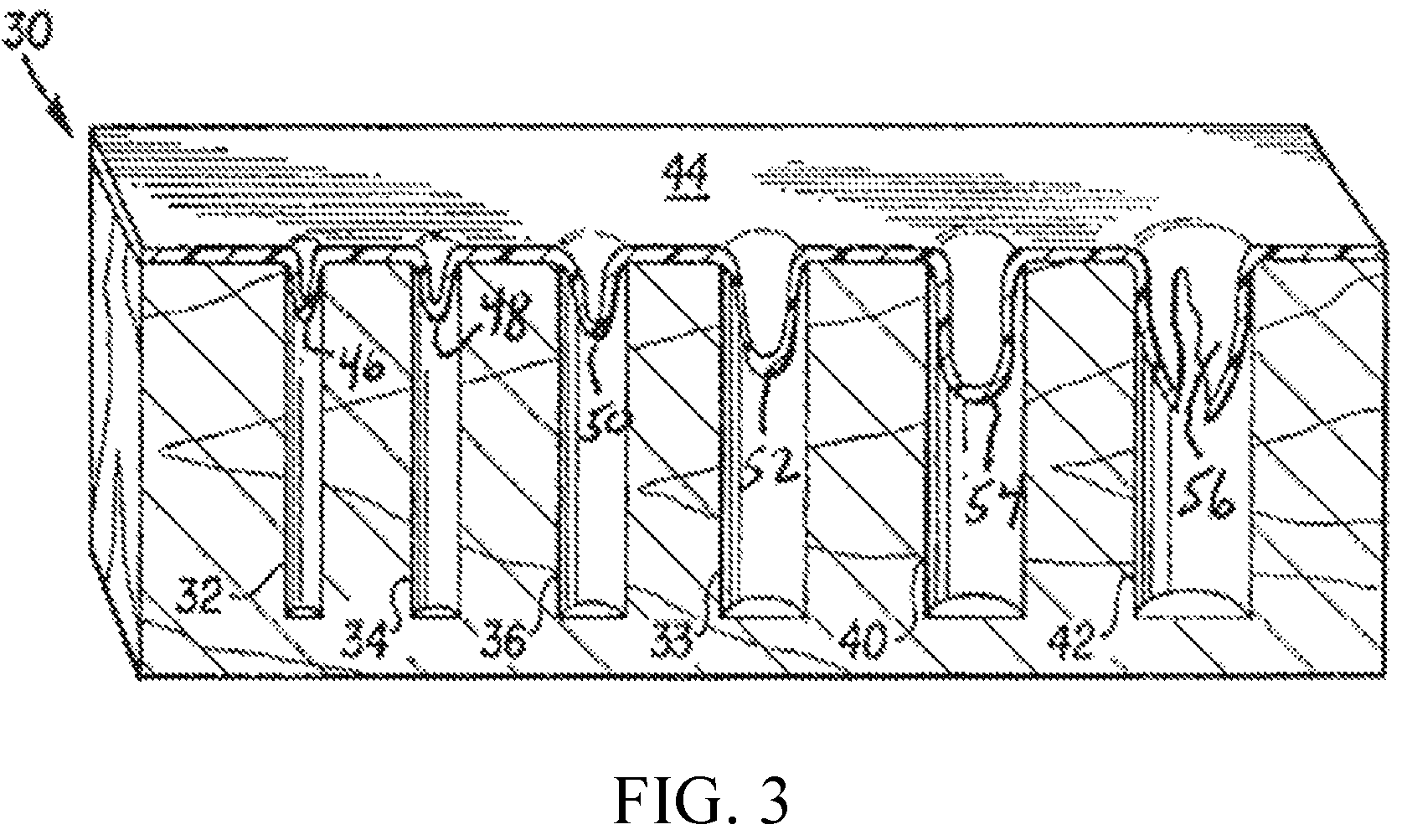 Patent US12103752 Figure 3 – Vacuum skin package having implosion-resistant top web
