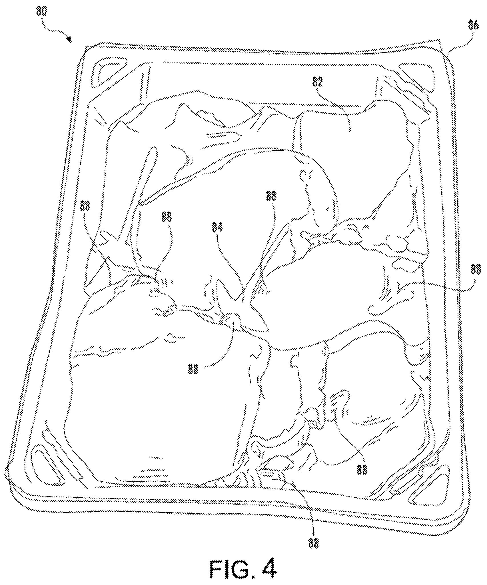 Patent US12103752 Figure 4 – Vacuum skin package having implosion-resistant top web