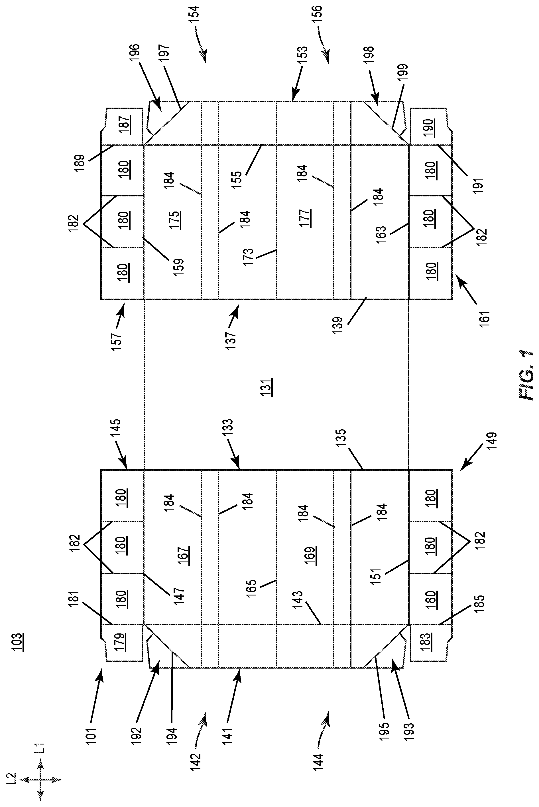 Patent US12103753 Figure 1 – Shipping and dispensing construct