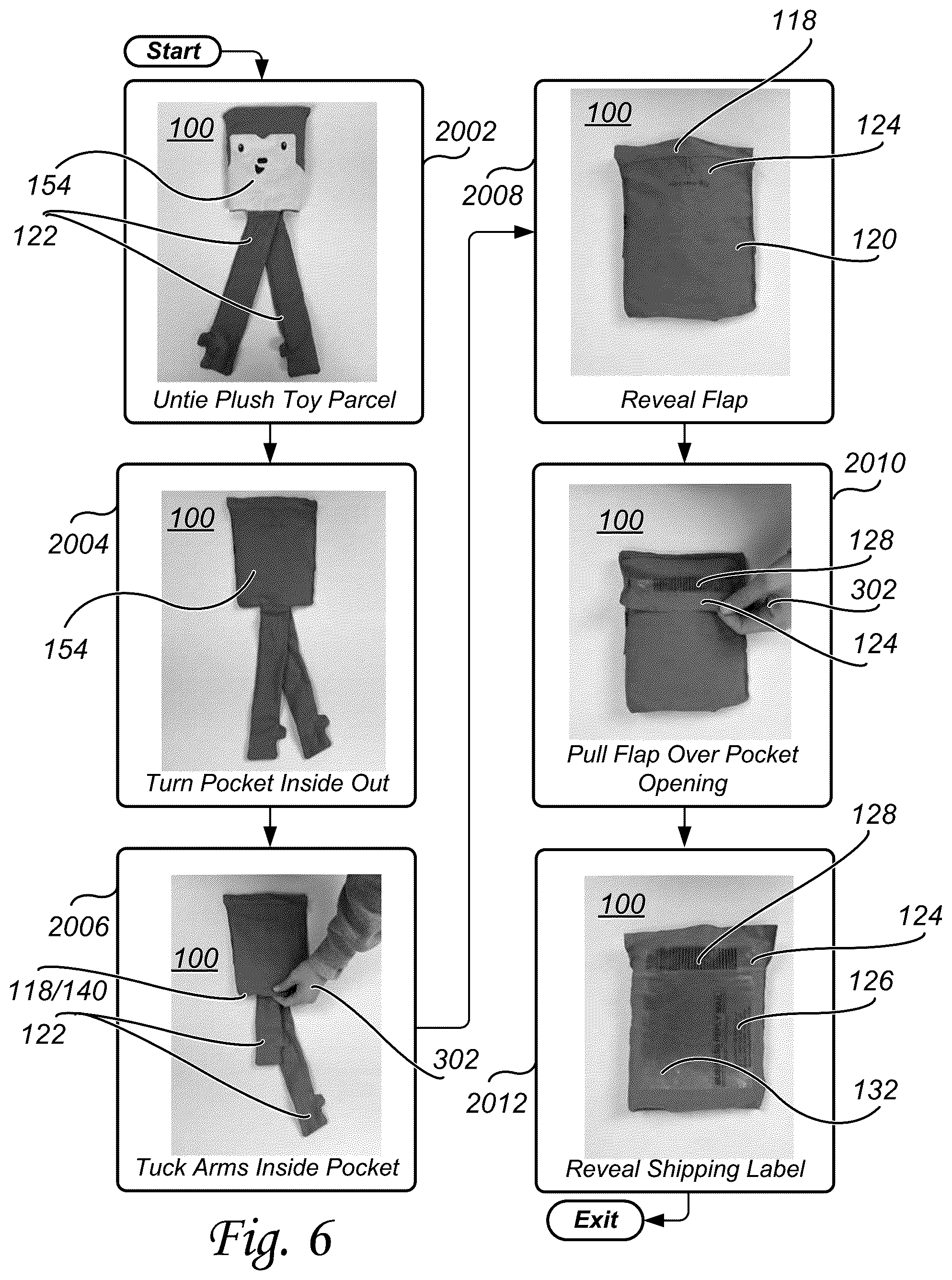 Patent US12103757 Figure 7 – Plush toy parcel suitable for shipping