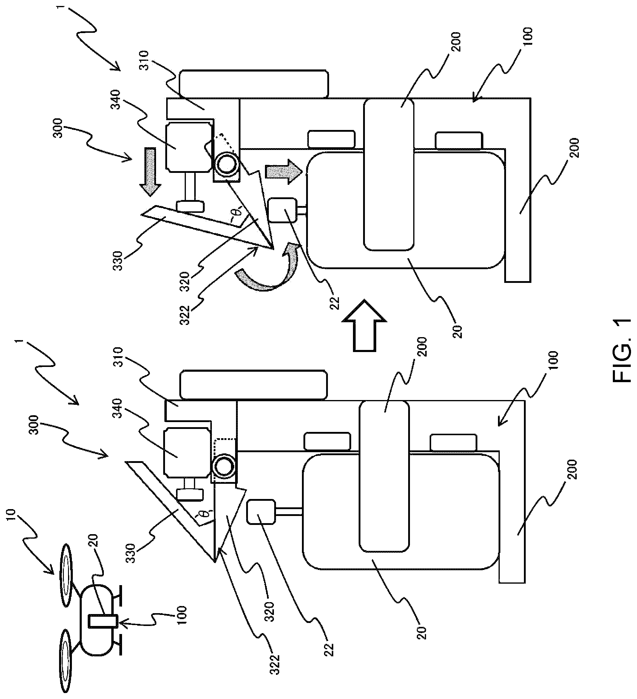Patent US12103759 Figure 1 – Remote operation spray device
