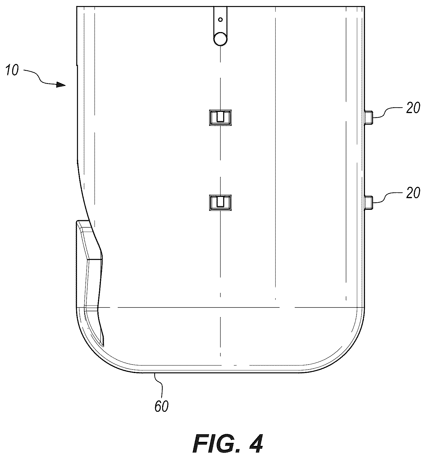 Patent US12103766 Figure 4 – Groundskeeping receptacle with integrated trash picker retainer