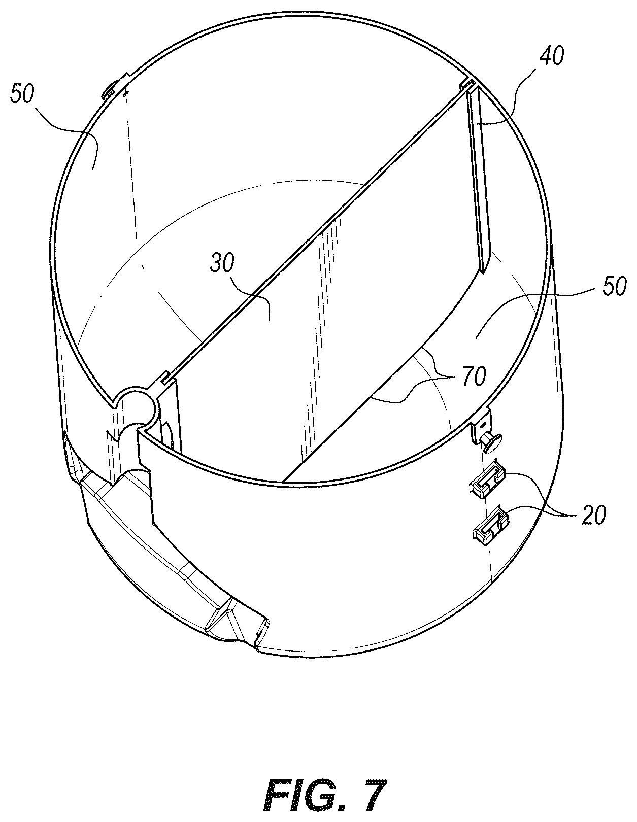 Patent US12103766 Figure 6 – Groundskeeping receptacle with integrated trash picker retainer