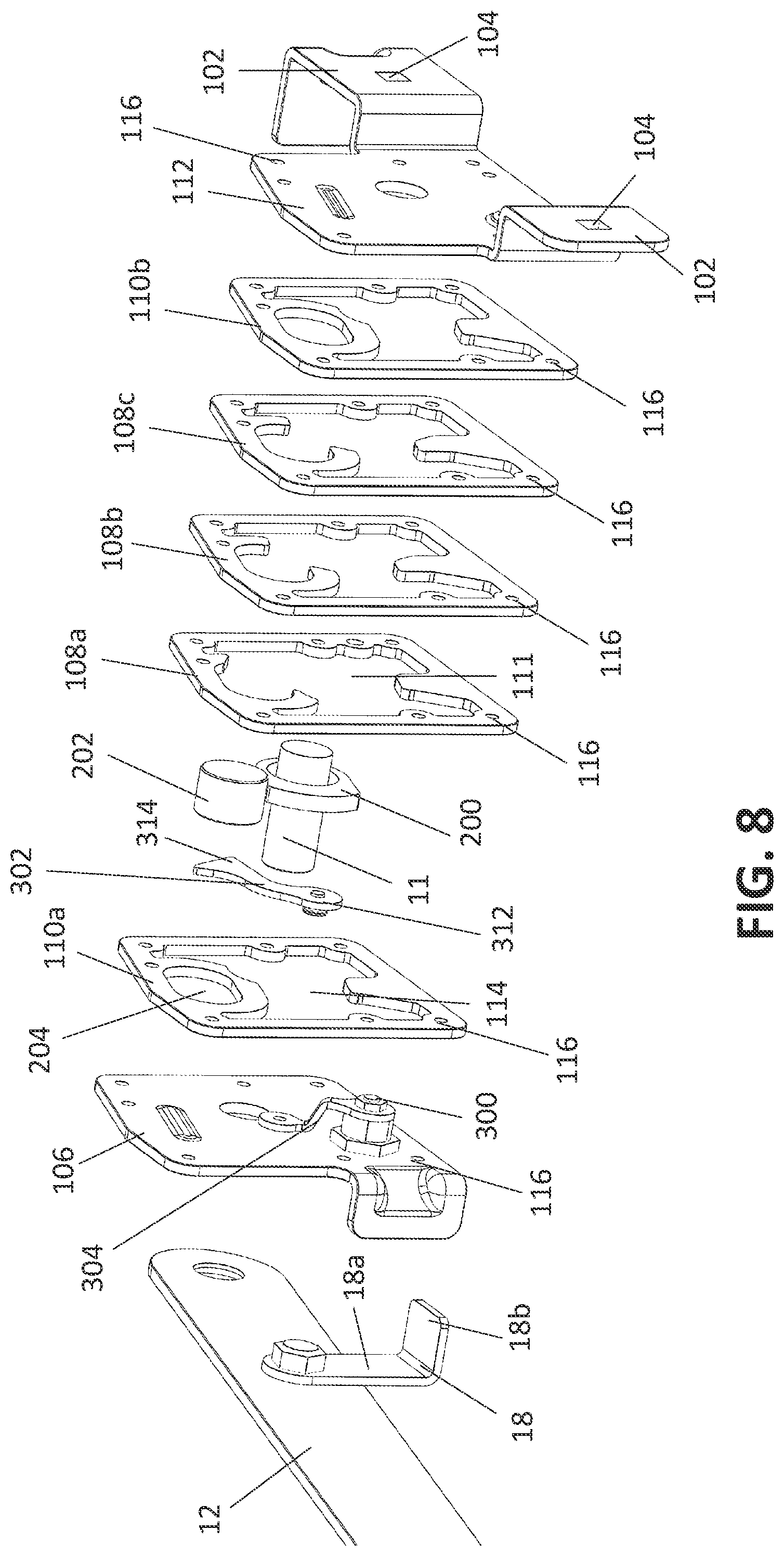 Patent US12103768 Figure 8 – Locking device and related methods