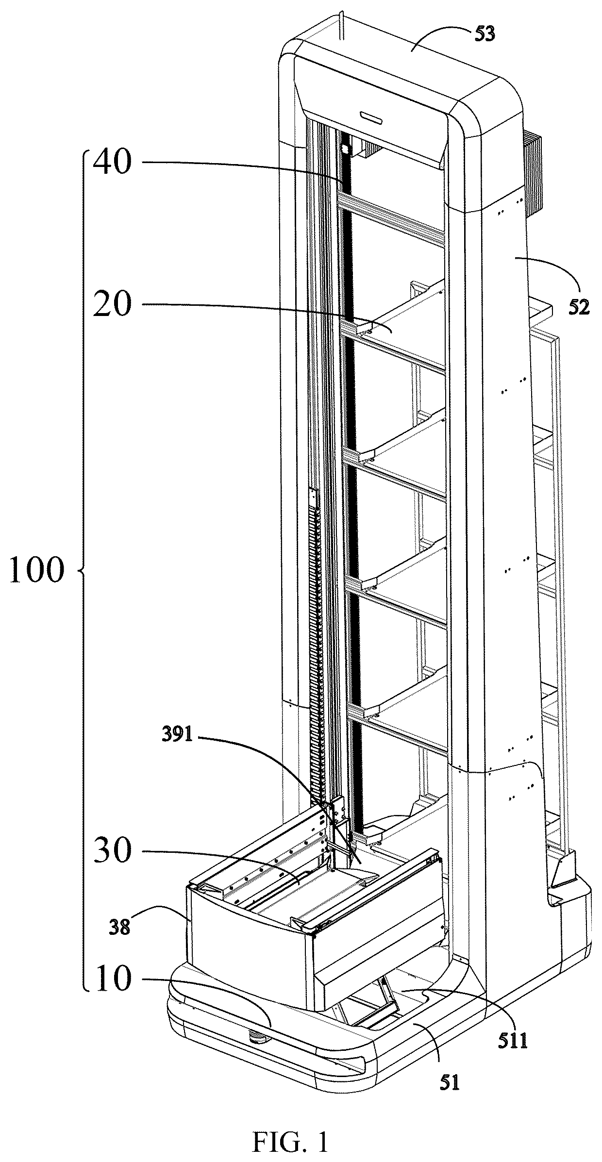 Patent US12103771 Figure 1 – Handling robot