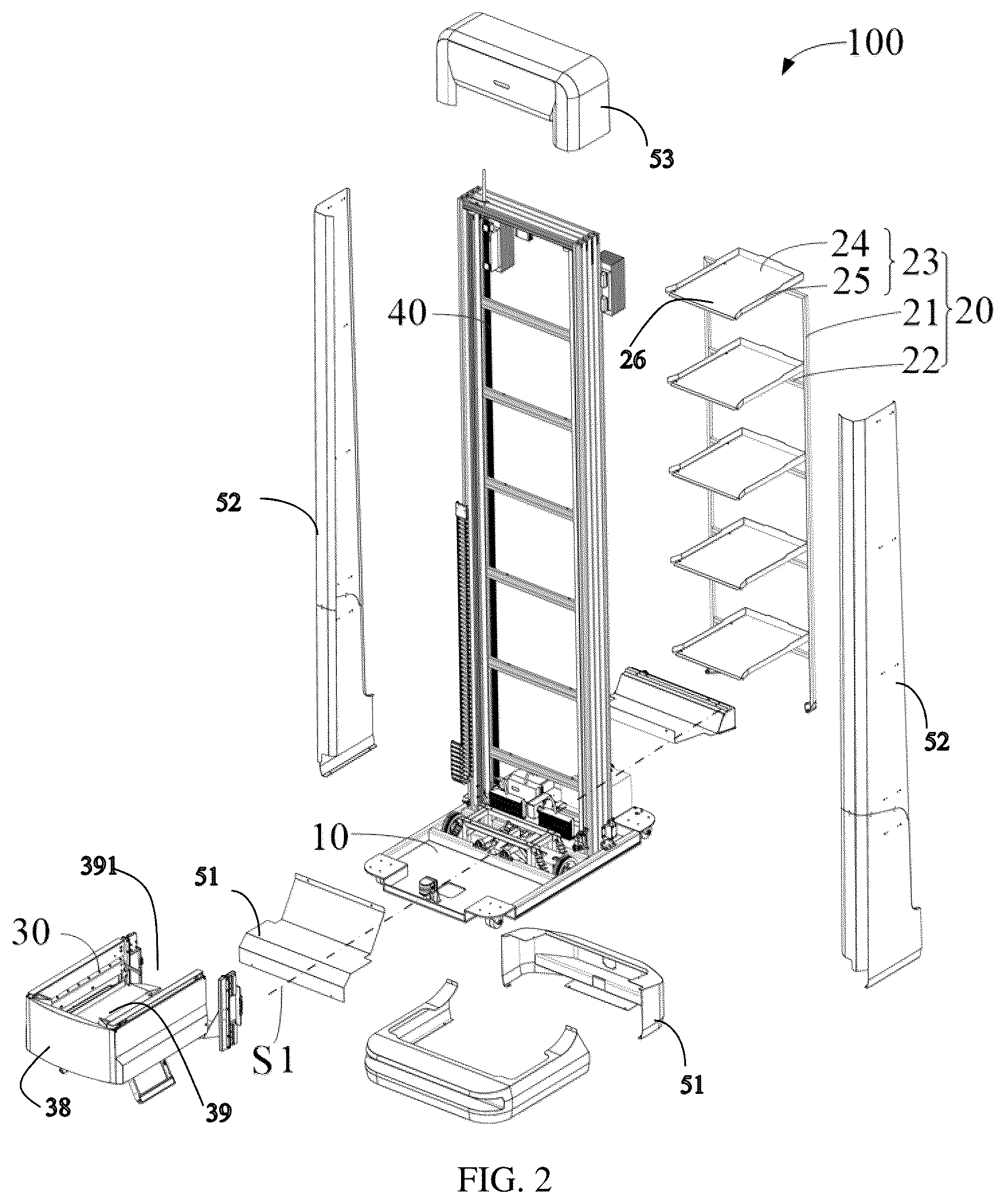 Patent US12103771 Figure 2 – Handling robot