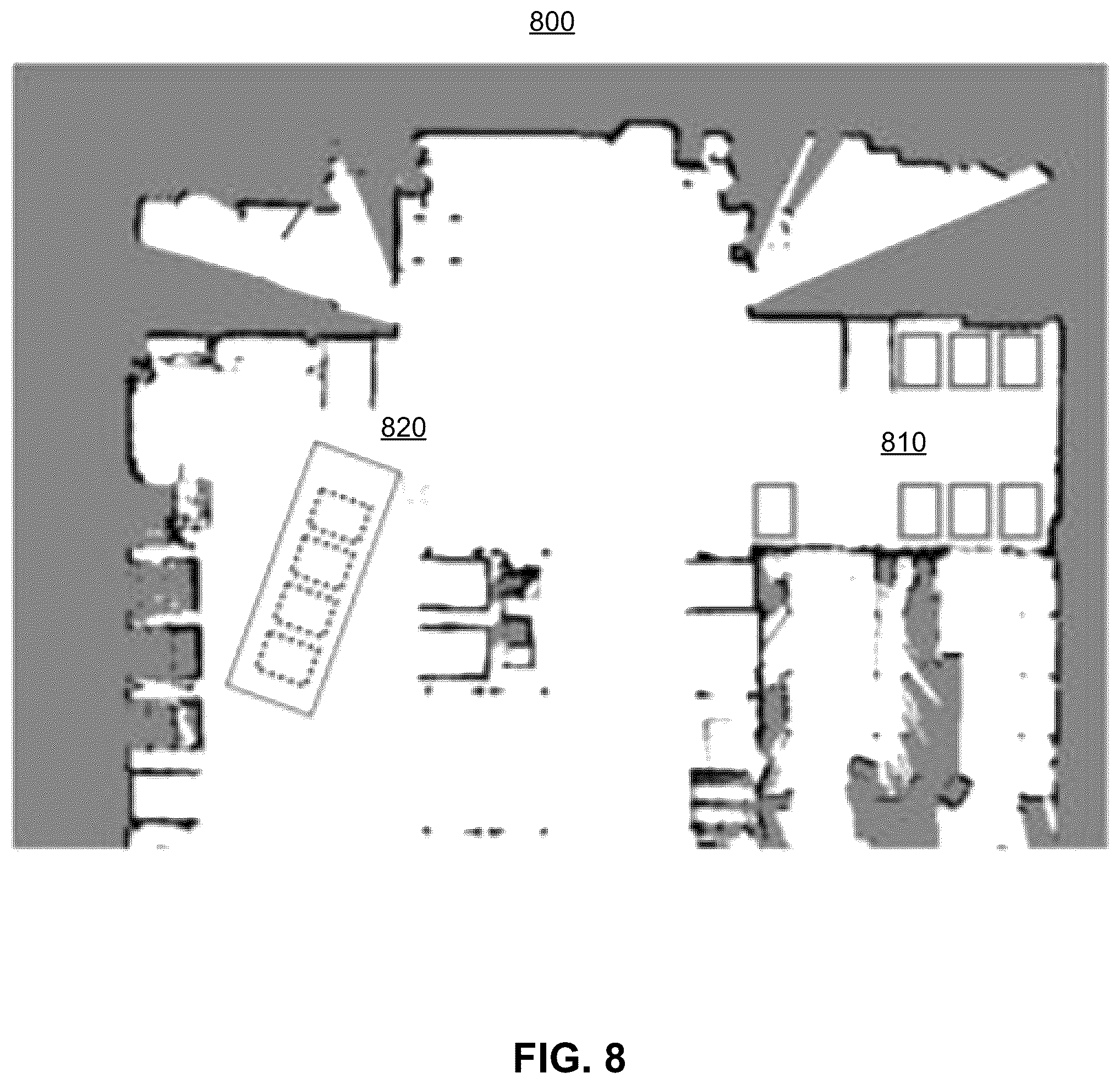 Patent US12103773 Figure 8 – Dynamic traversal protocol selection by autonomous robots in a facility context