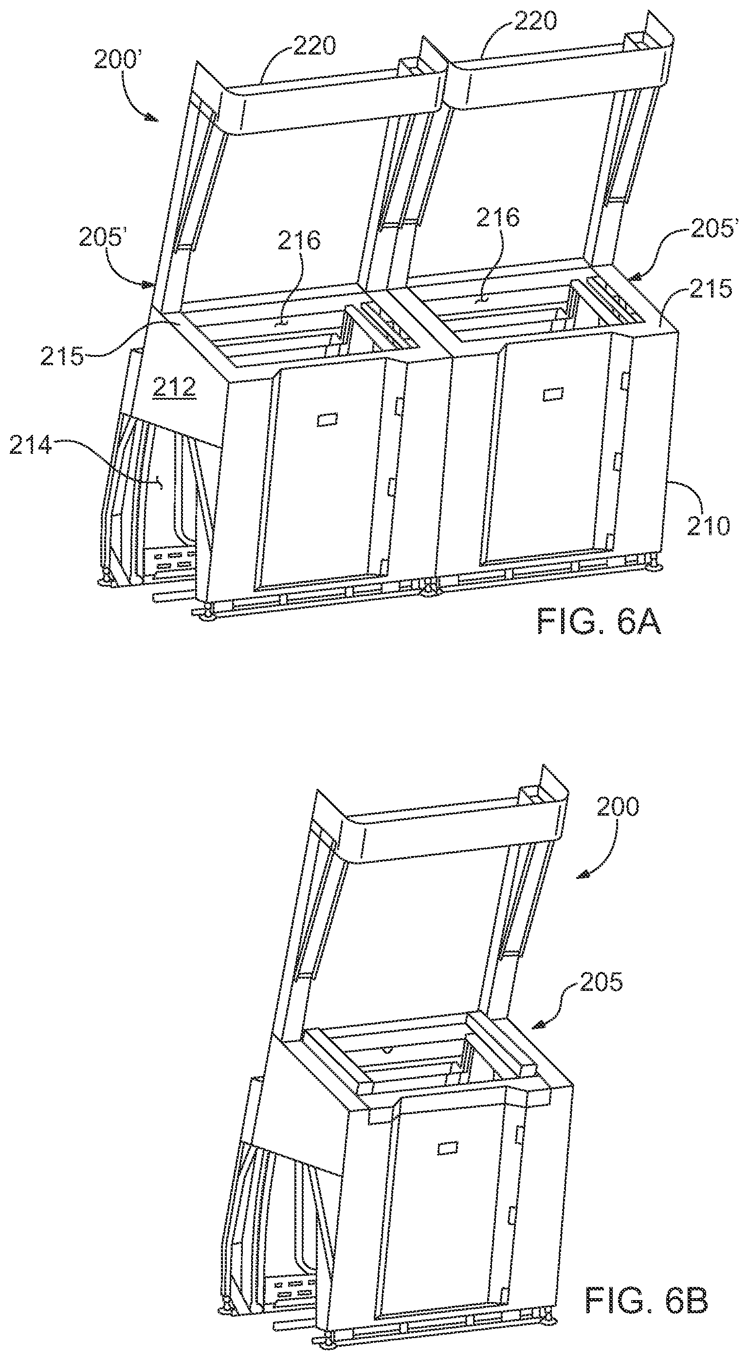 Patent US12103778 Figure 5 – Material handling apparatus having separate workstation and method of use