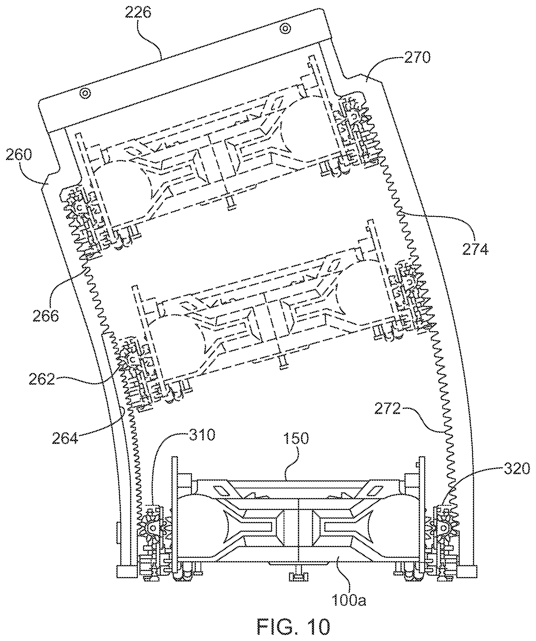 Patent US12103778 Figure 9 – Material handling apparatus having separate workstation and method of use