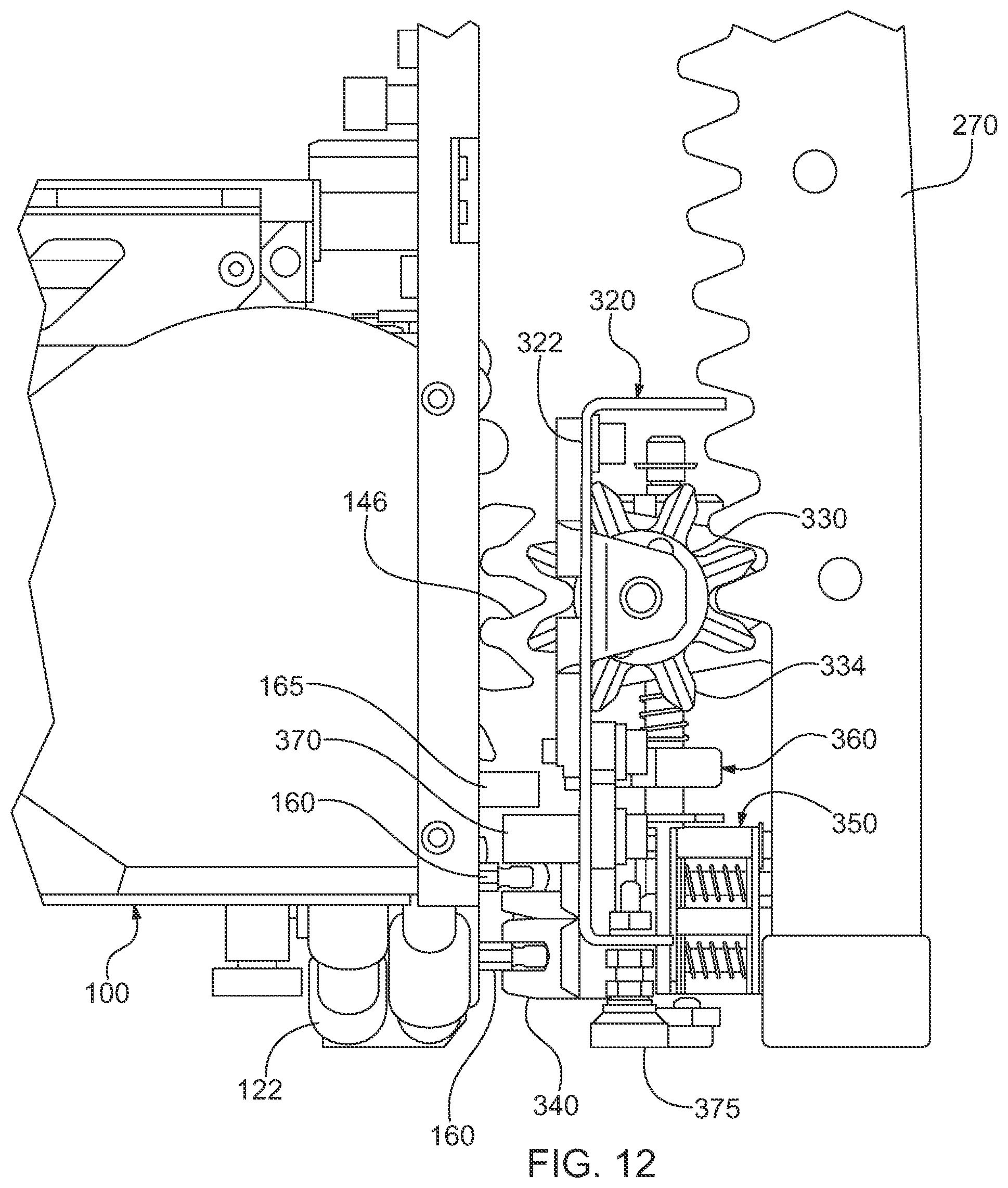 Patent US12103778 Figure 11 – Material handling apparatus having separate workstation and method of use
