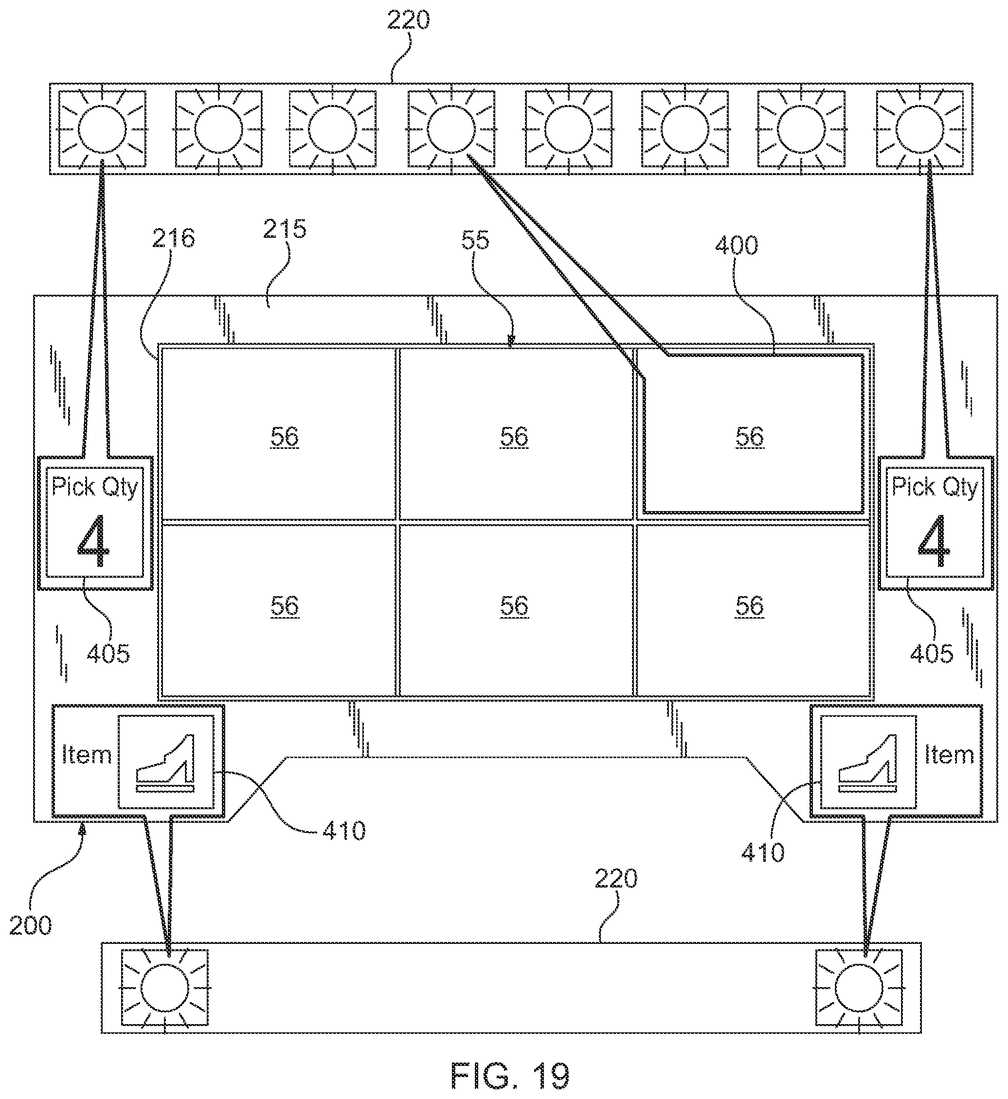 Patent US12103778 Figure 17 – Material handling apparatus having separate workstation and method of use