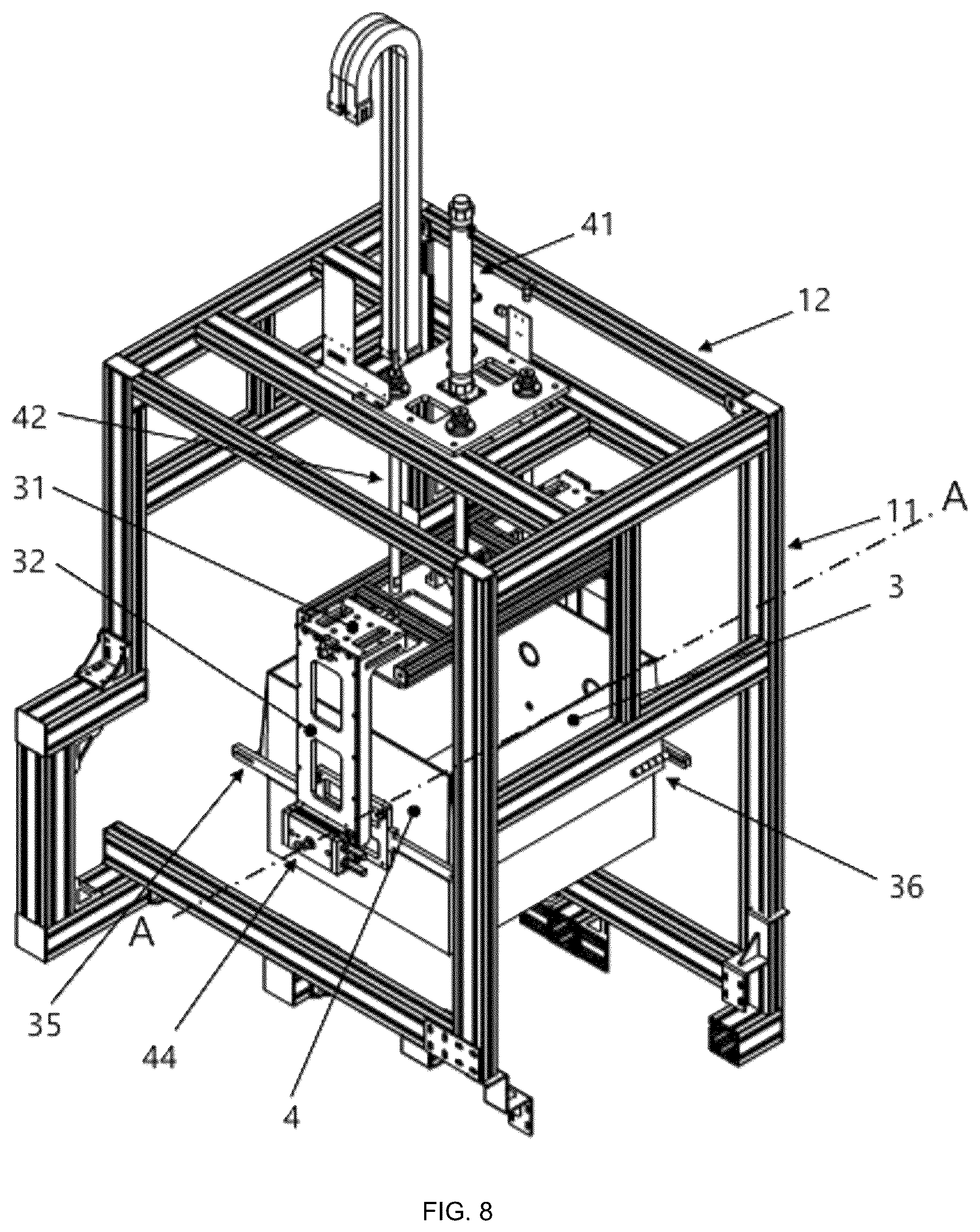 Patent US12103780 Figure 8 – System for inverting packaging box