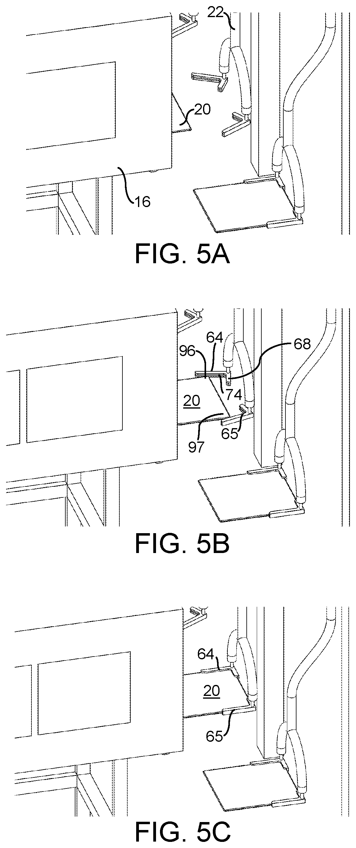 Patent US12103784 Figure 3 – Overhead tray conveyor and wash system