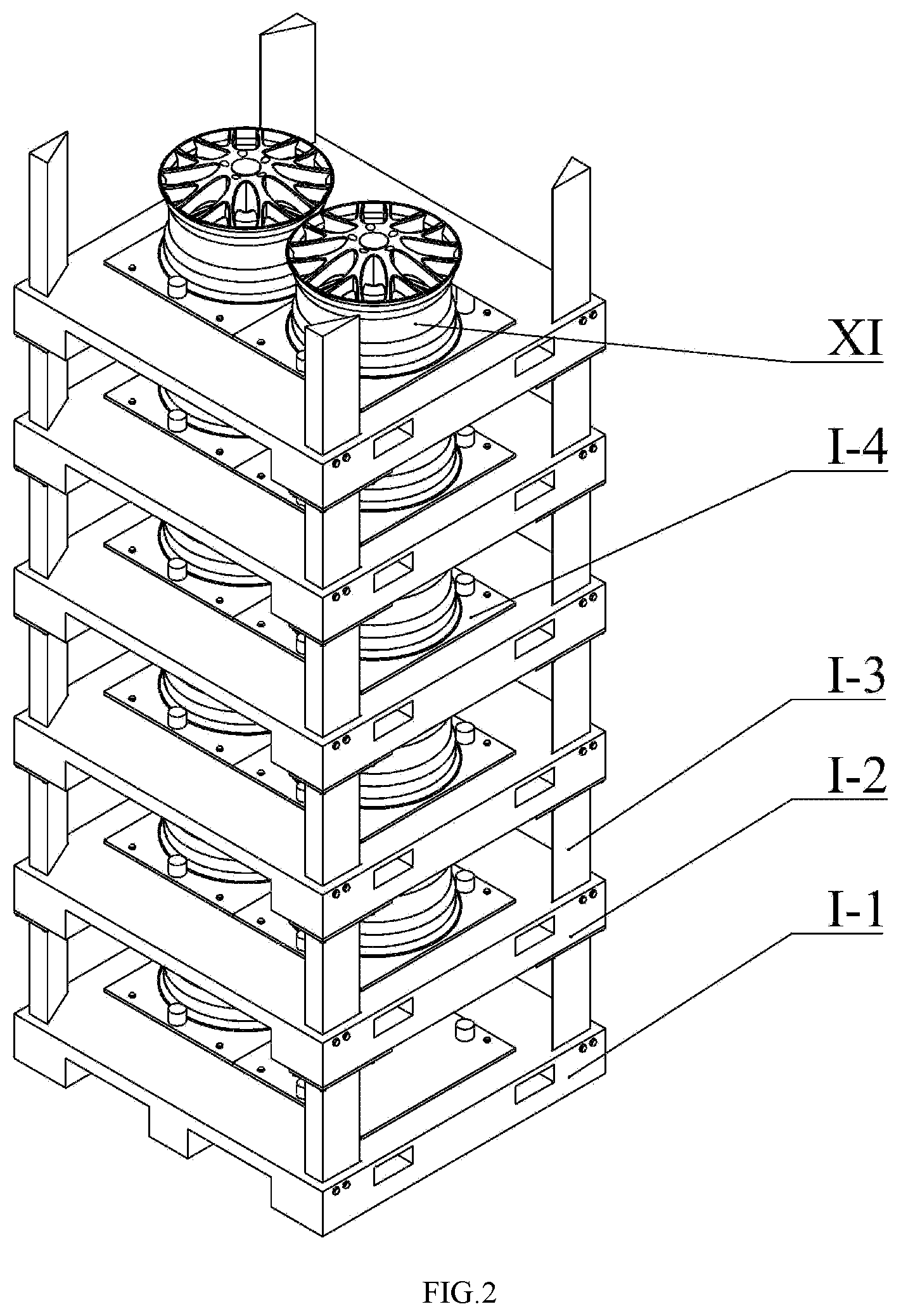 Patent US12103785 Figure 2 – Automatic feeding device for automotive wheel hub