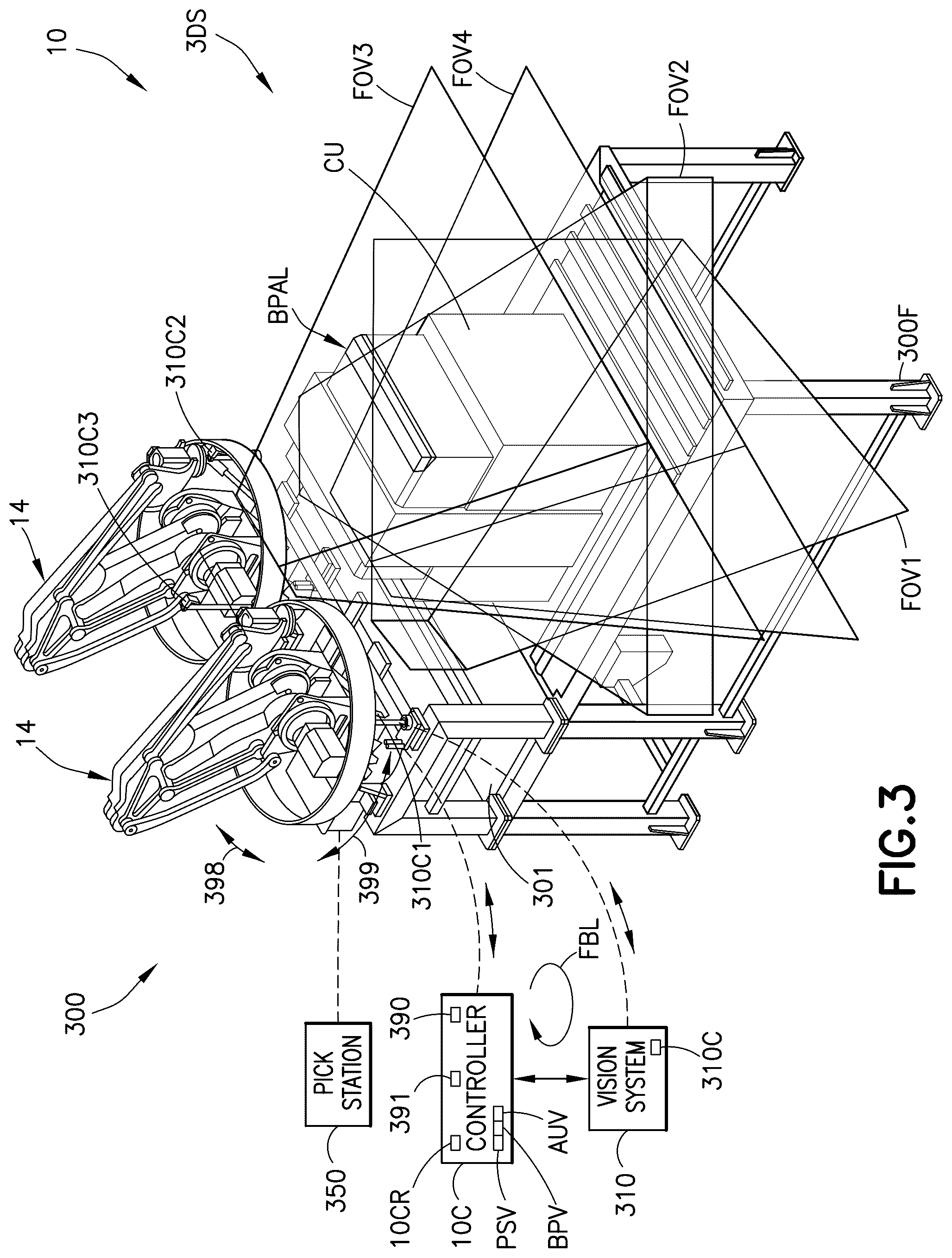 Patent US12103792 Figure 3 – Apparatus and method for building a pallet load