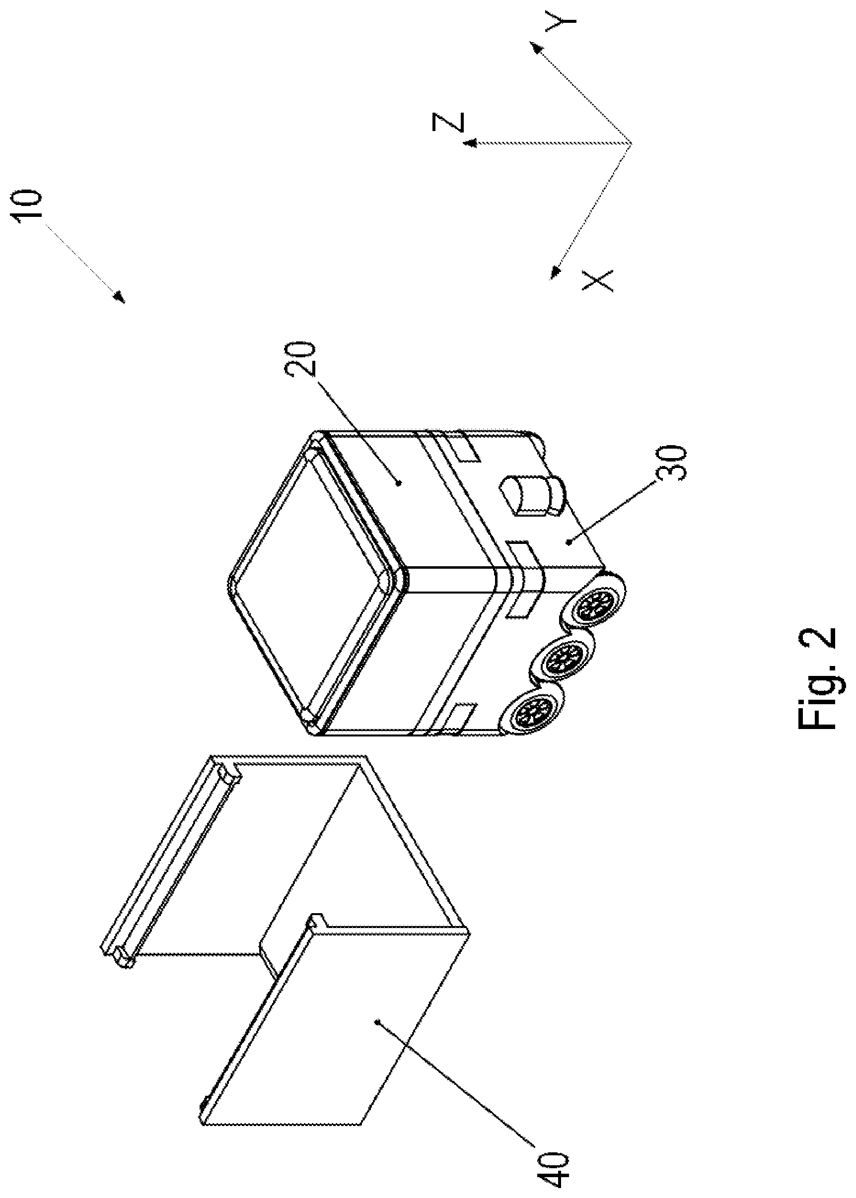 Patent US12103795 Figure 2 – System and method for transporting goods