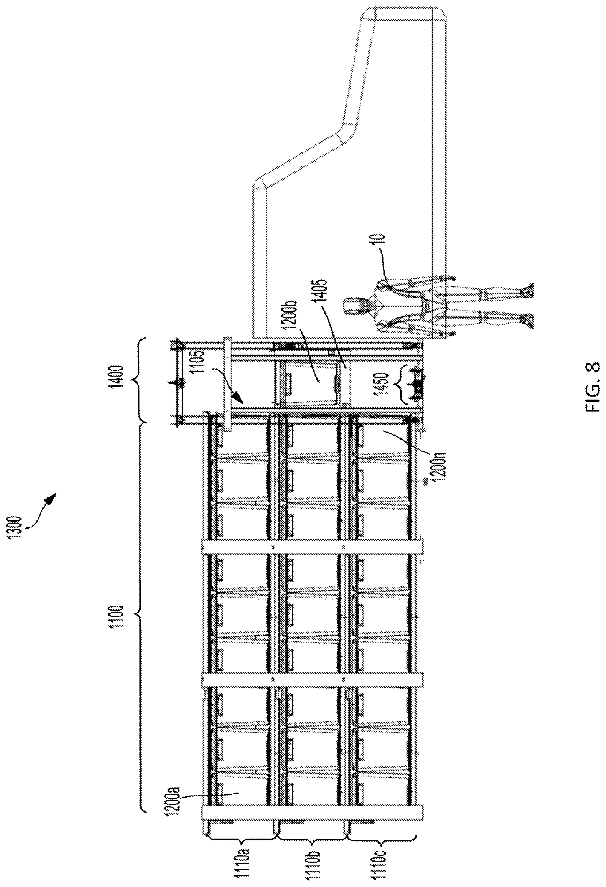 Patent US12103796 Figure 8 – Autonomous multi-tier racking and retrieval system for delivery vehicle