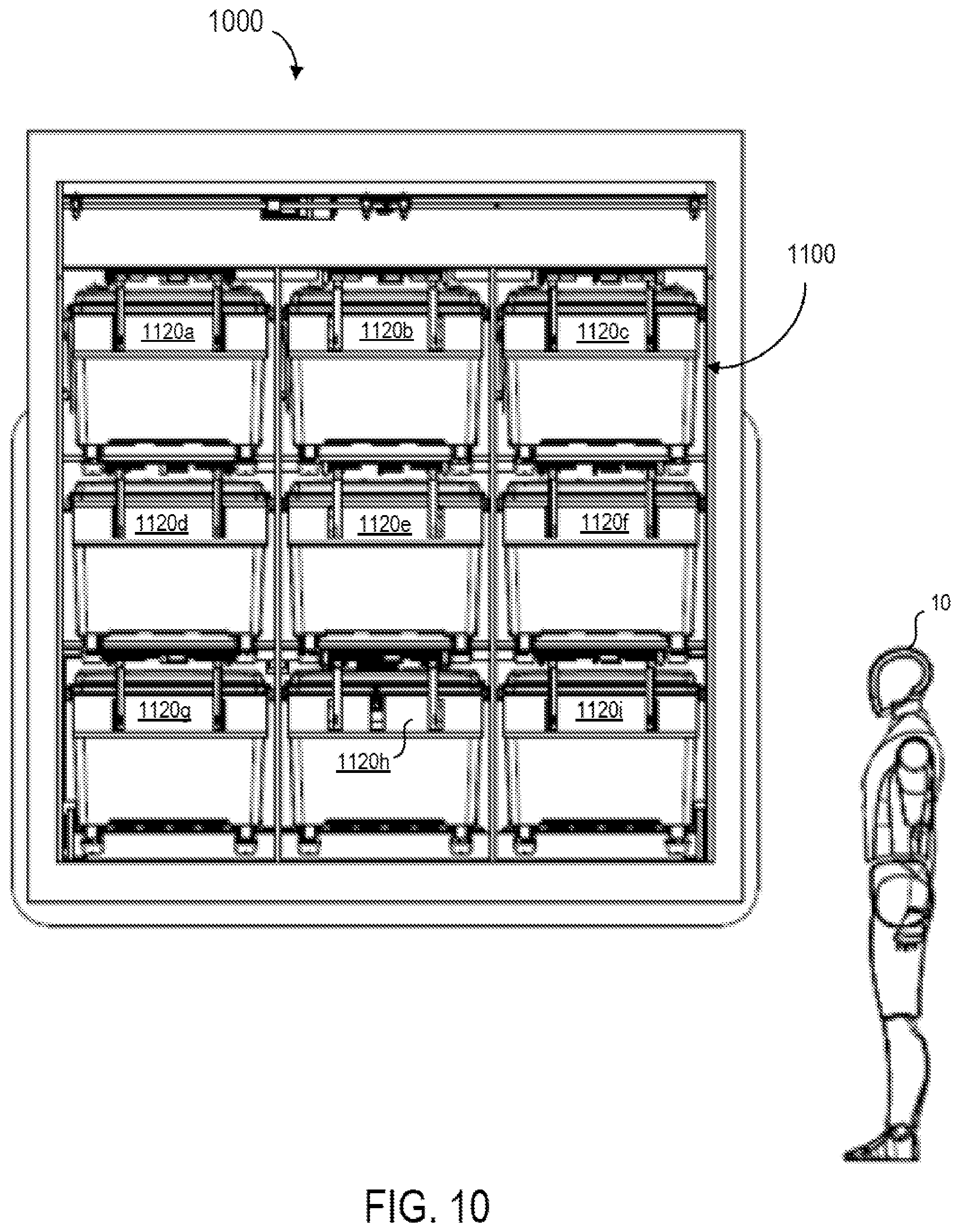Patent US12103796 Figure 11 – Autonomous multi-tier racking and retrieval system for delivery vehicle
