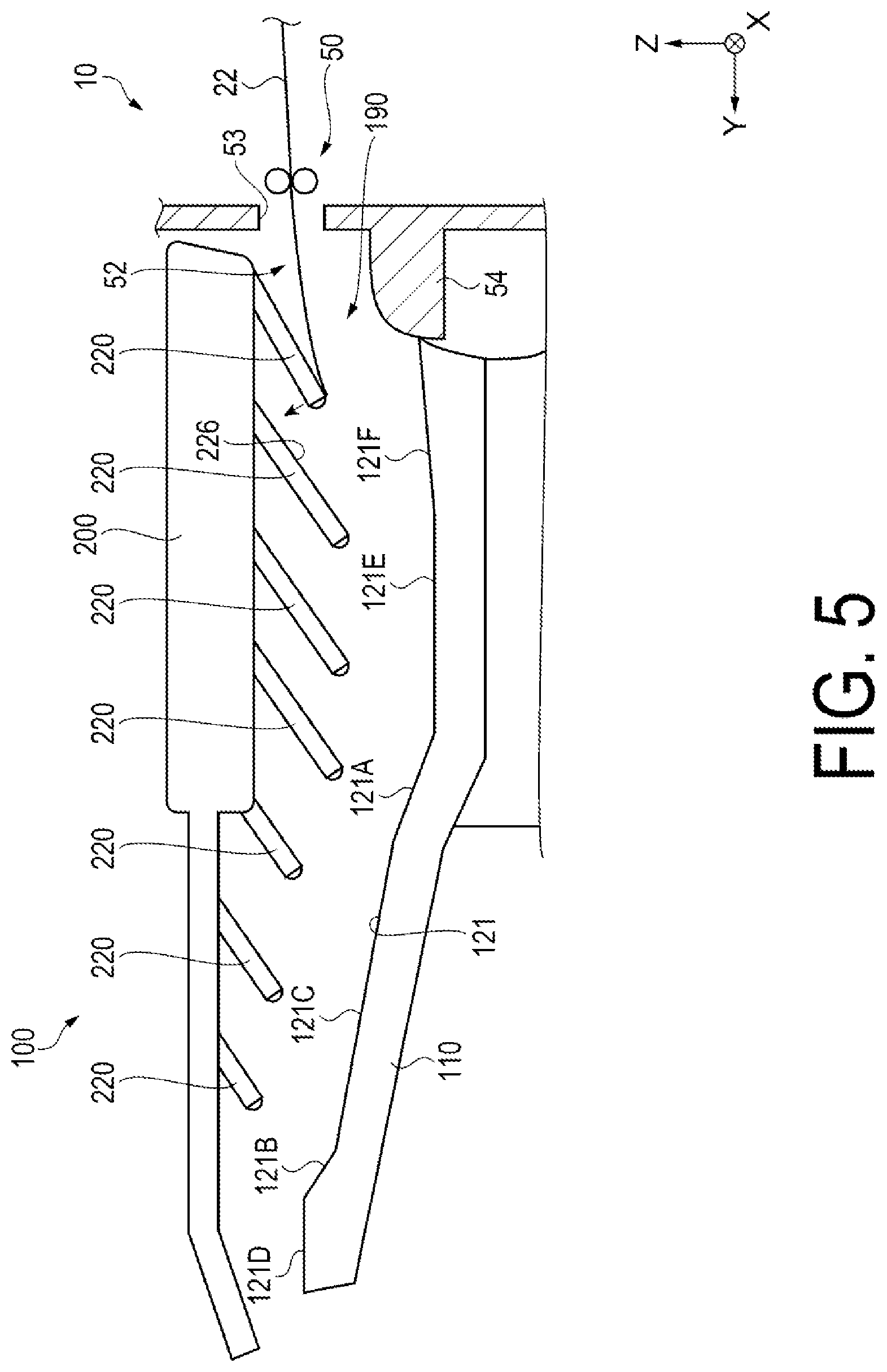 Patent US12103805 Figure 5 – Medium placement device and recording system