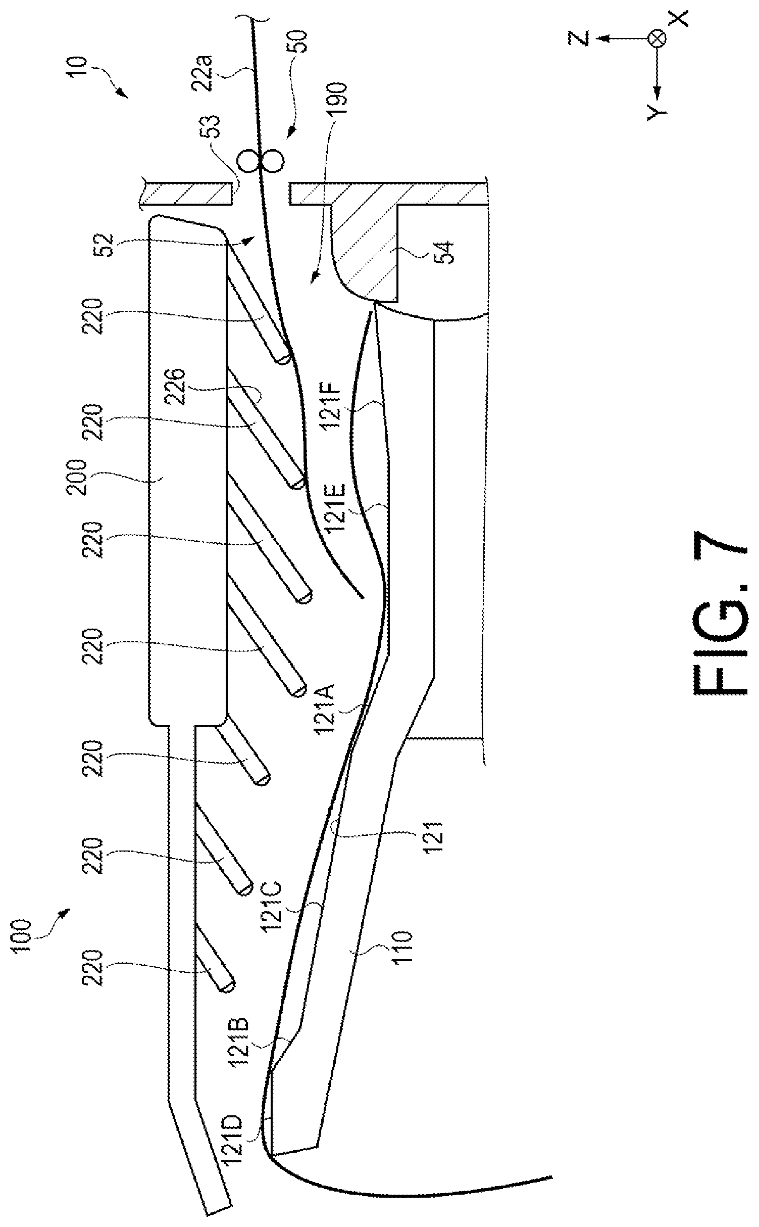 Patent US12103805 Figure 7 – Medium placement device and recording system
