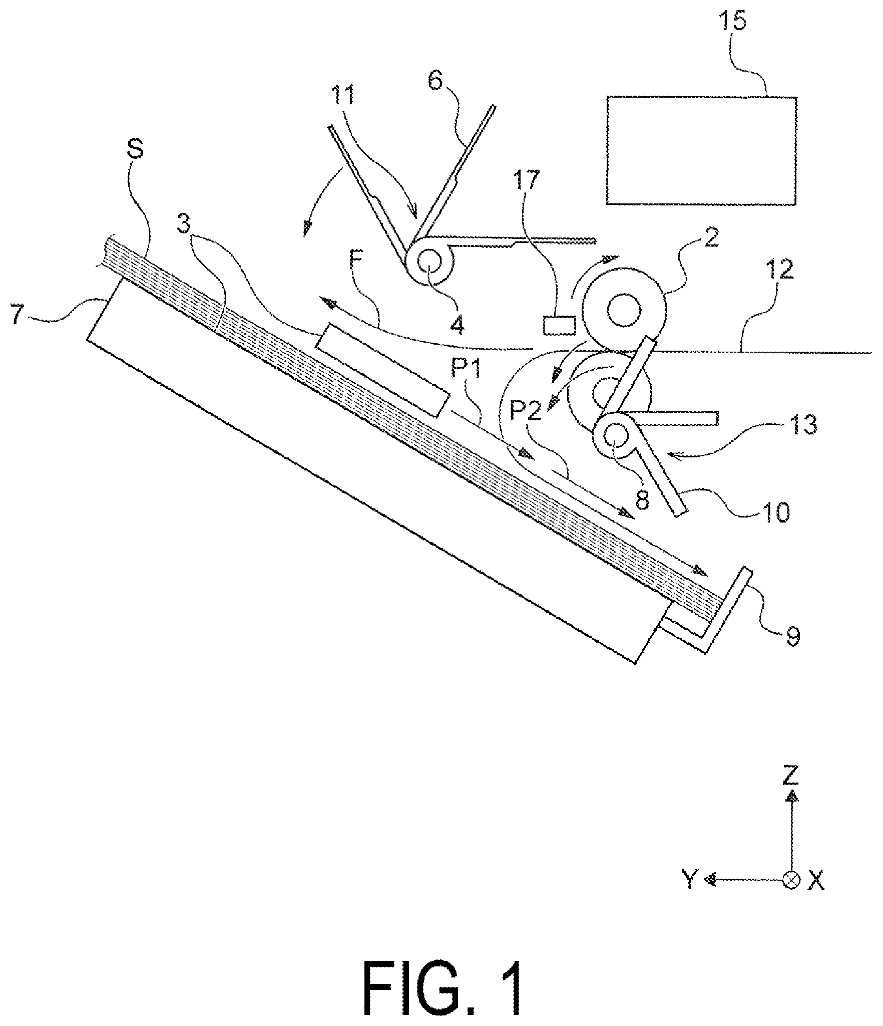 Patent US12103806 Figure 1 – Post-processing device, printing system, and controlling method of post-processing device