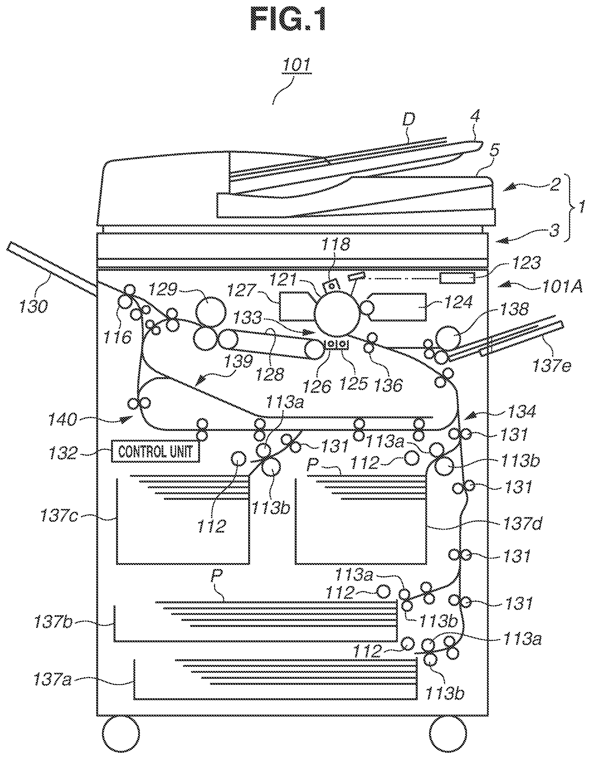 Patent US12103815 Figure 1 – Image reading apparatus and image forming apparatus