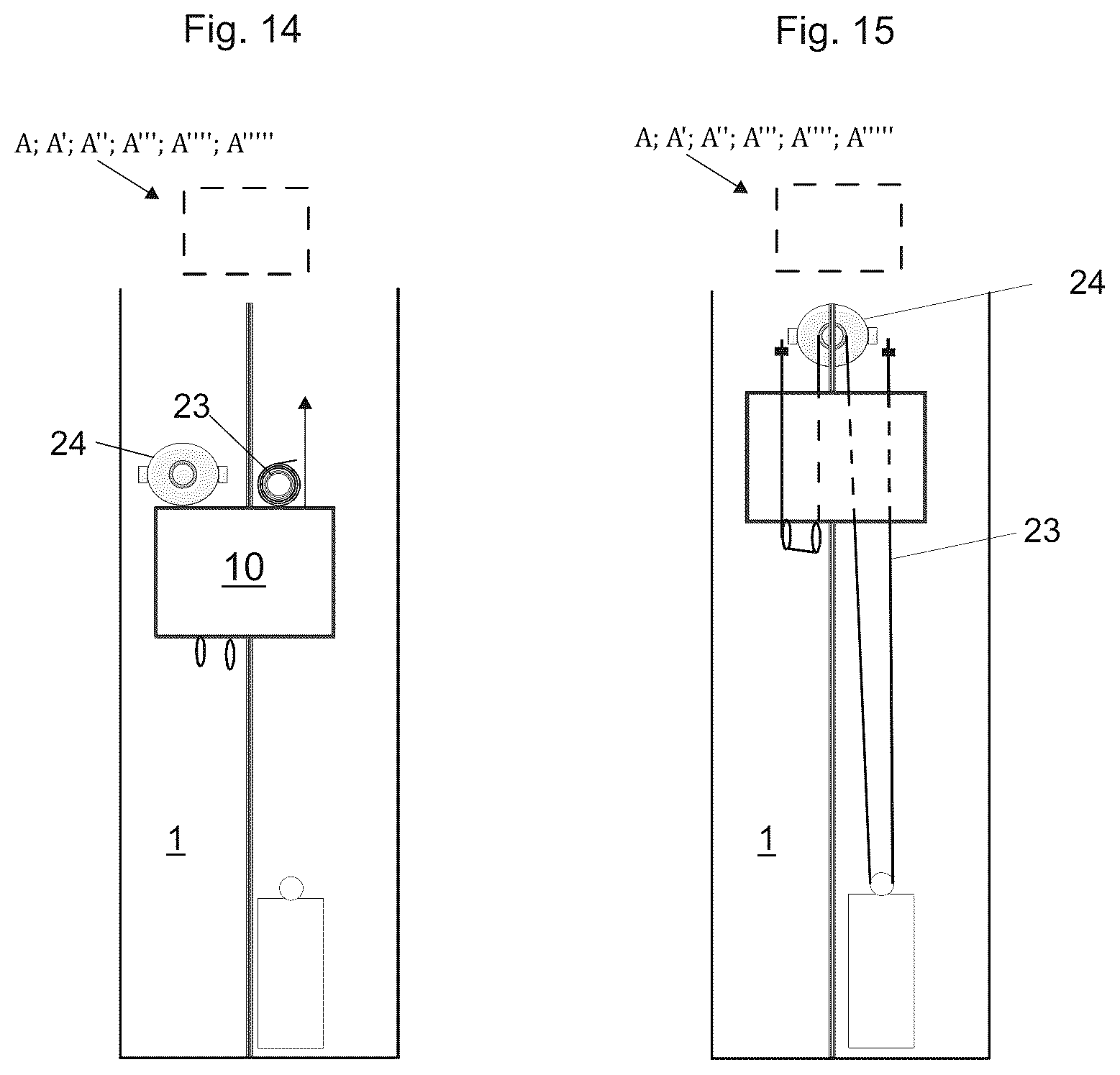 Patent US12103819 Figure 8 – Construction arrangement of an elevator and method