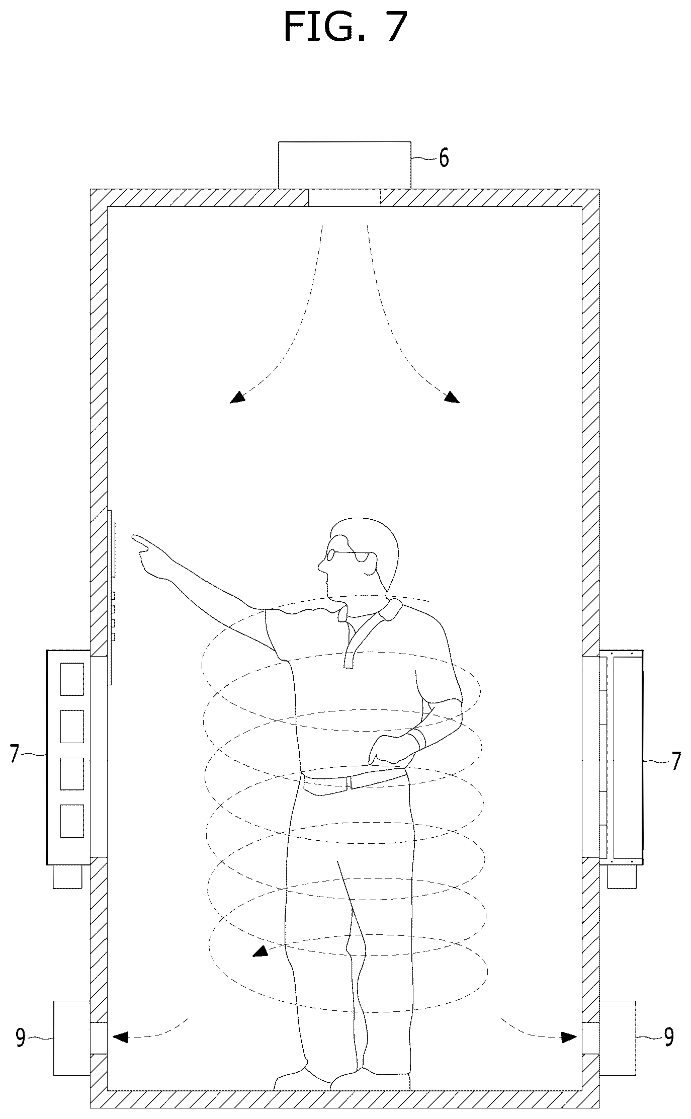 Patent US12103821 Figure 7 – Elevator having function of removing dust adhered to object aboard
