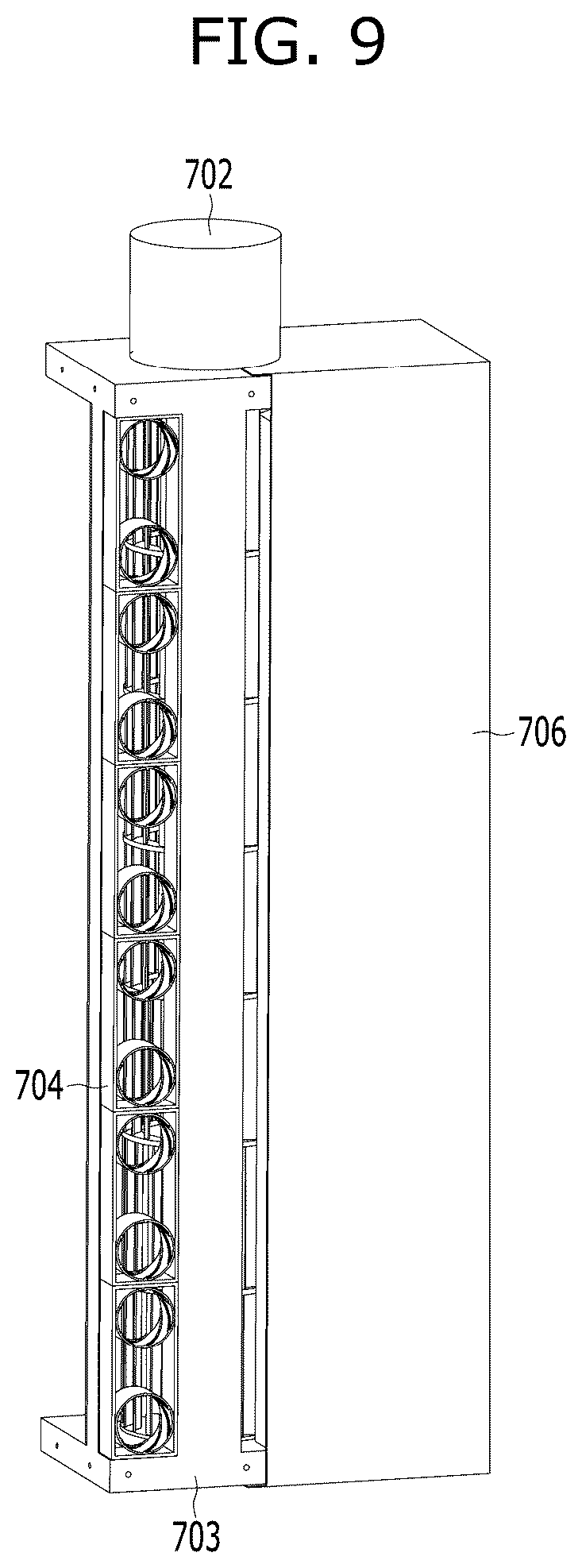 Patent US12103821 Figure 9 – Elevator having function of removing dust adhered to object aboard