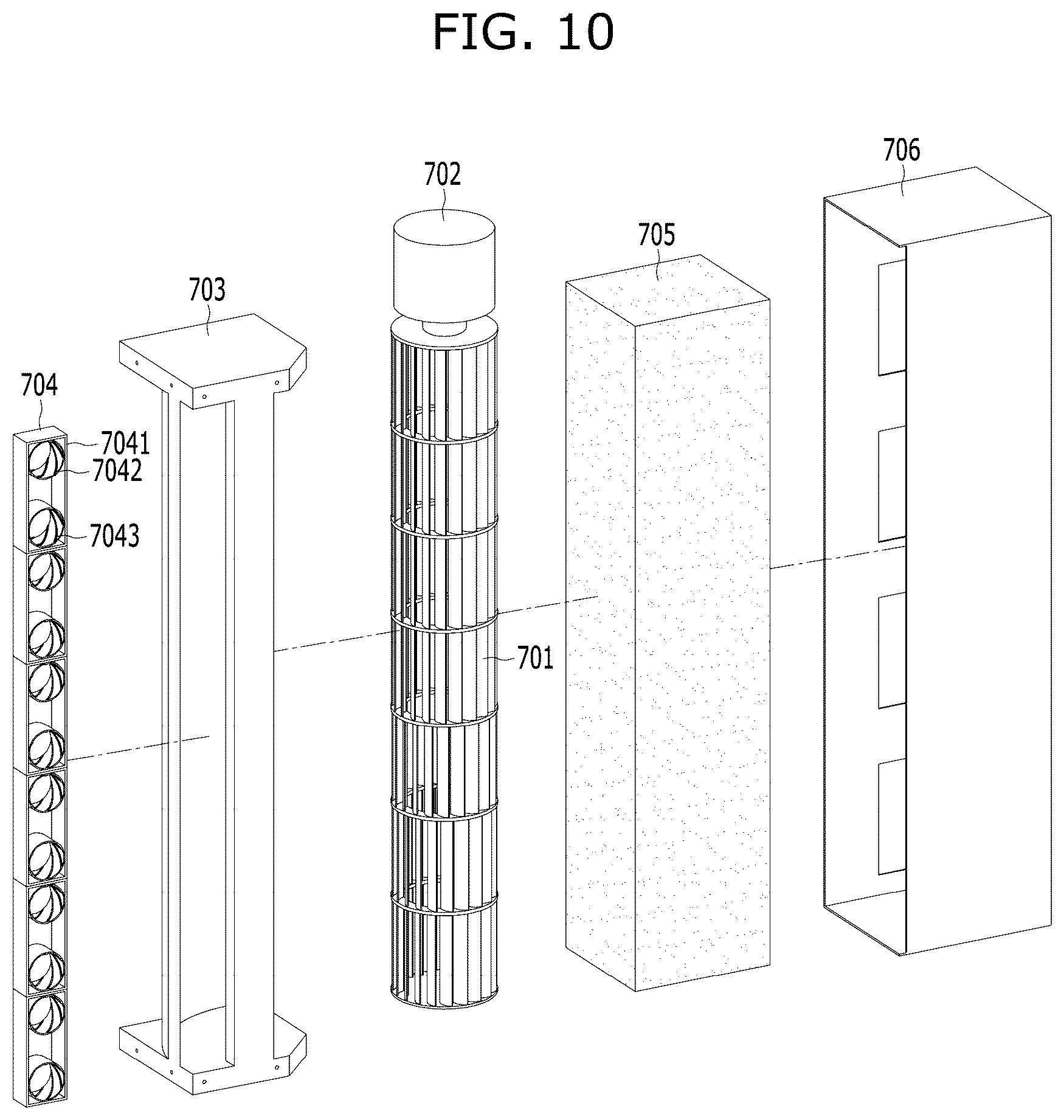 Patent US12103821 Figure 10 – Elevator having function of removing dust adhered to object aboard