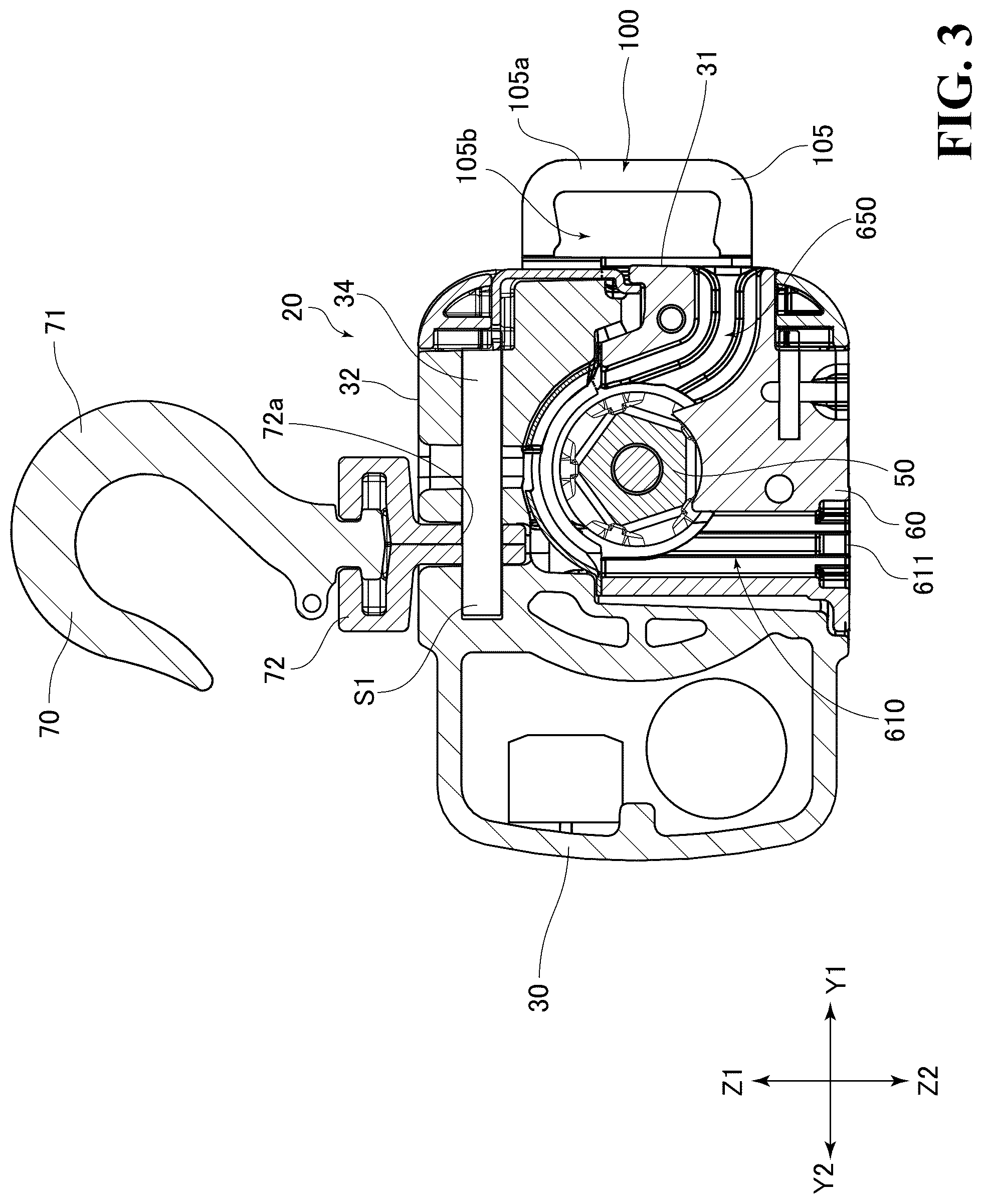 Patent US12103829 Figure 3 – Electric chain block