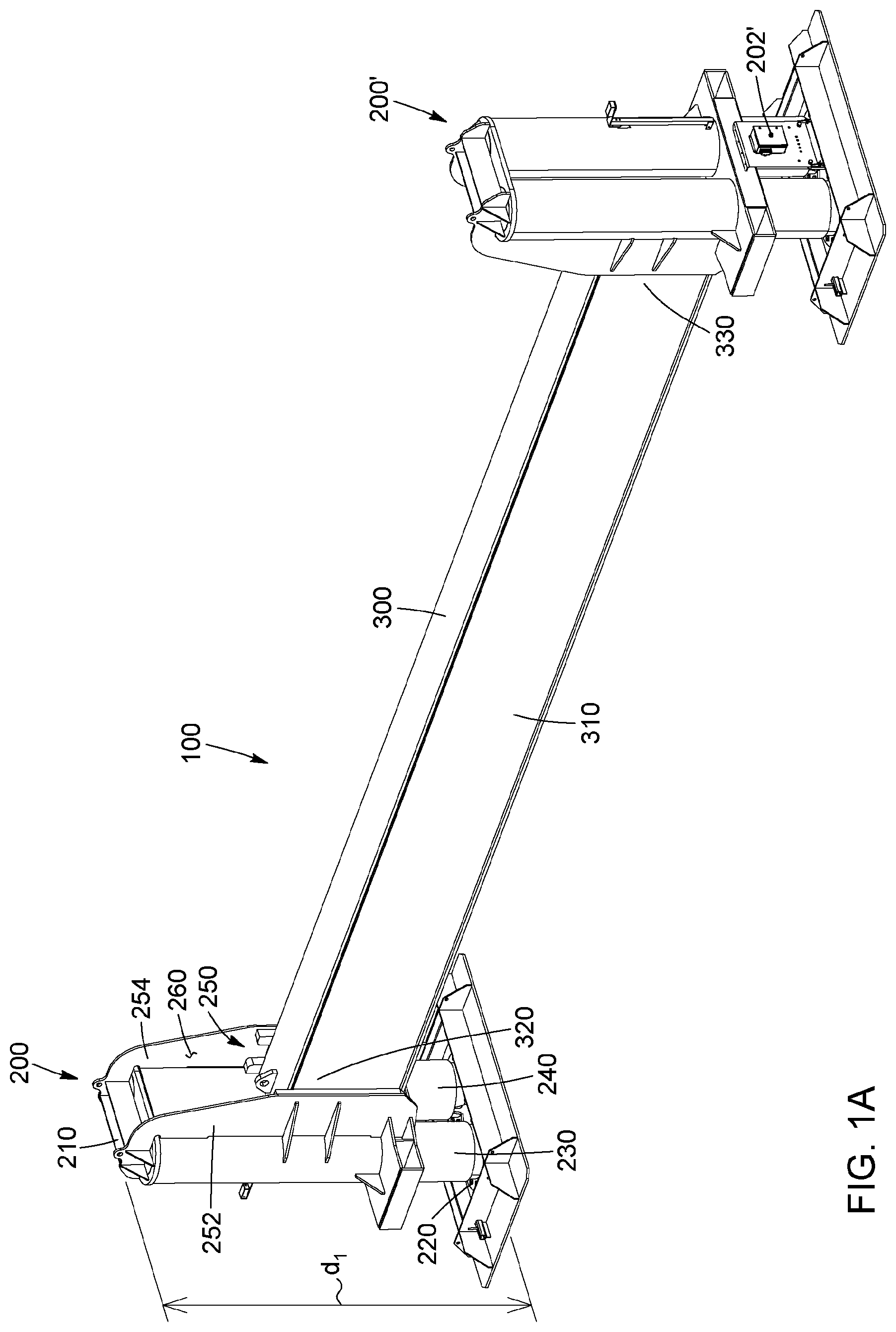 Patent US12103831 — Heavy machinery lifting apparatus, heavy machinery lifting assembly and method for assembling a lift for heavy machinery — Figure 1