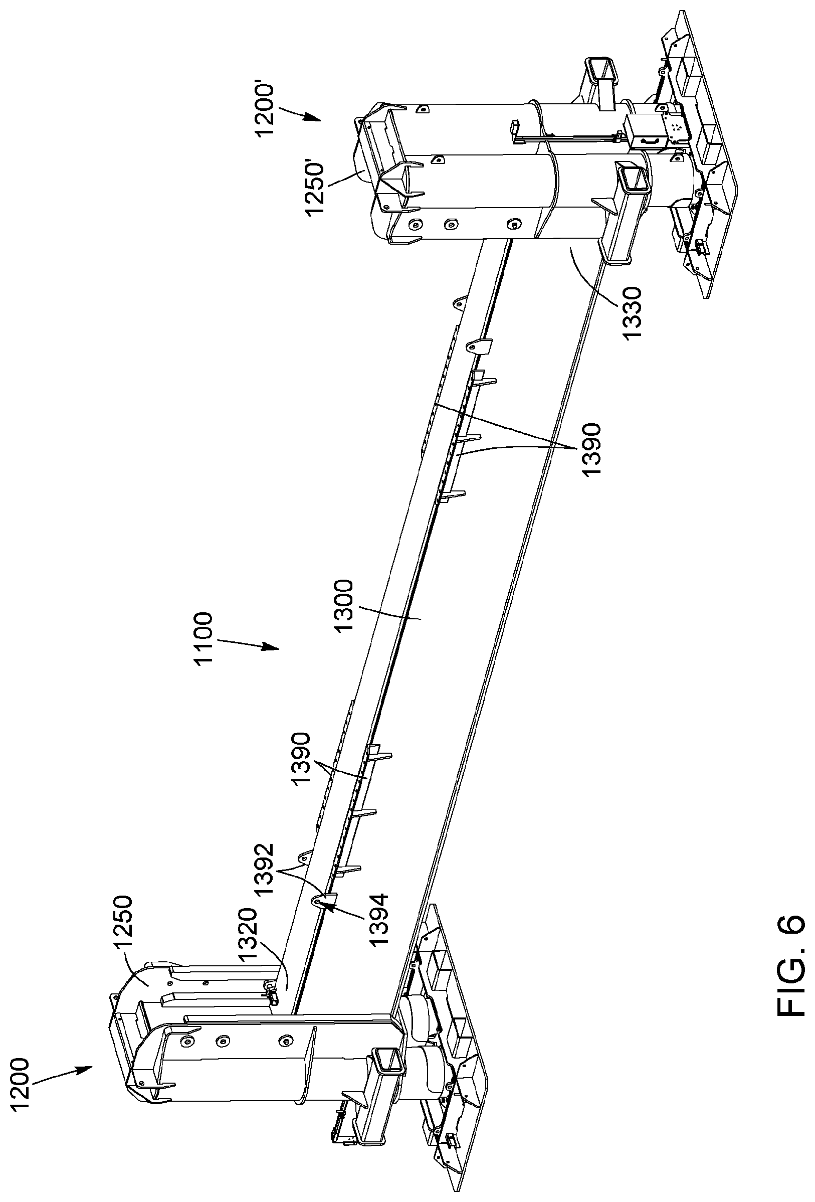 Patent US12103831 Figure 7 – Heavy machinery lifting apparatus, heavy machinery lifting assembly and method for assembling a lift for heavy machinery