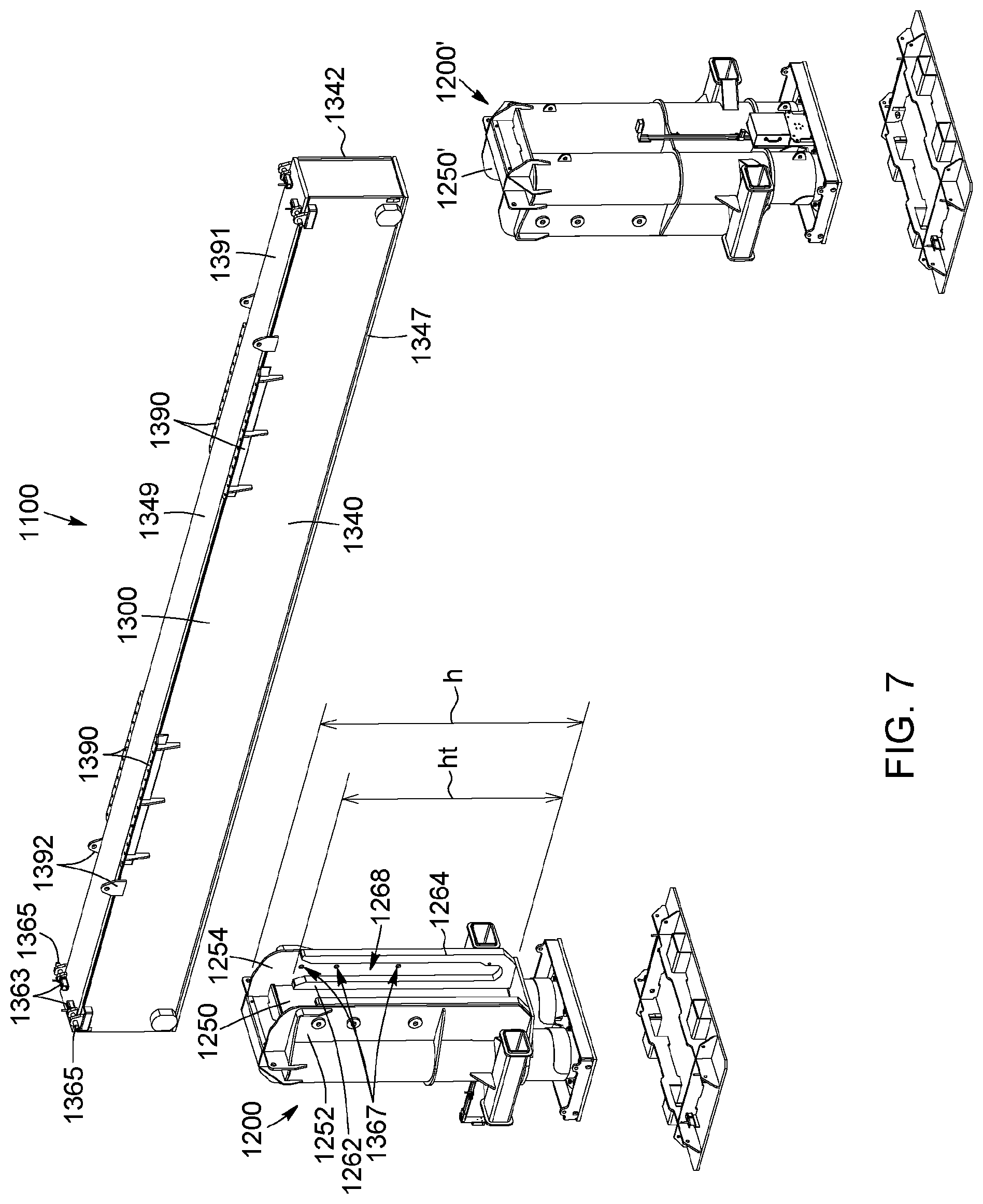Patent US12103831 Figure 8 – Heavy machinery lifting apparatus, heavy machinery lifting assembly and method for assembling a lift for heavy machinery