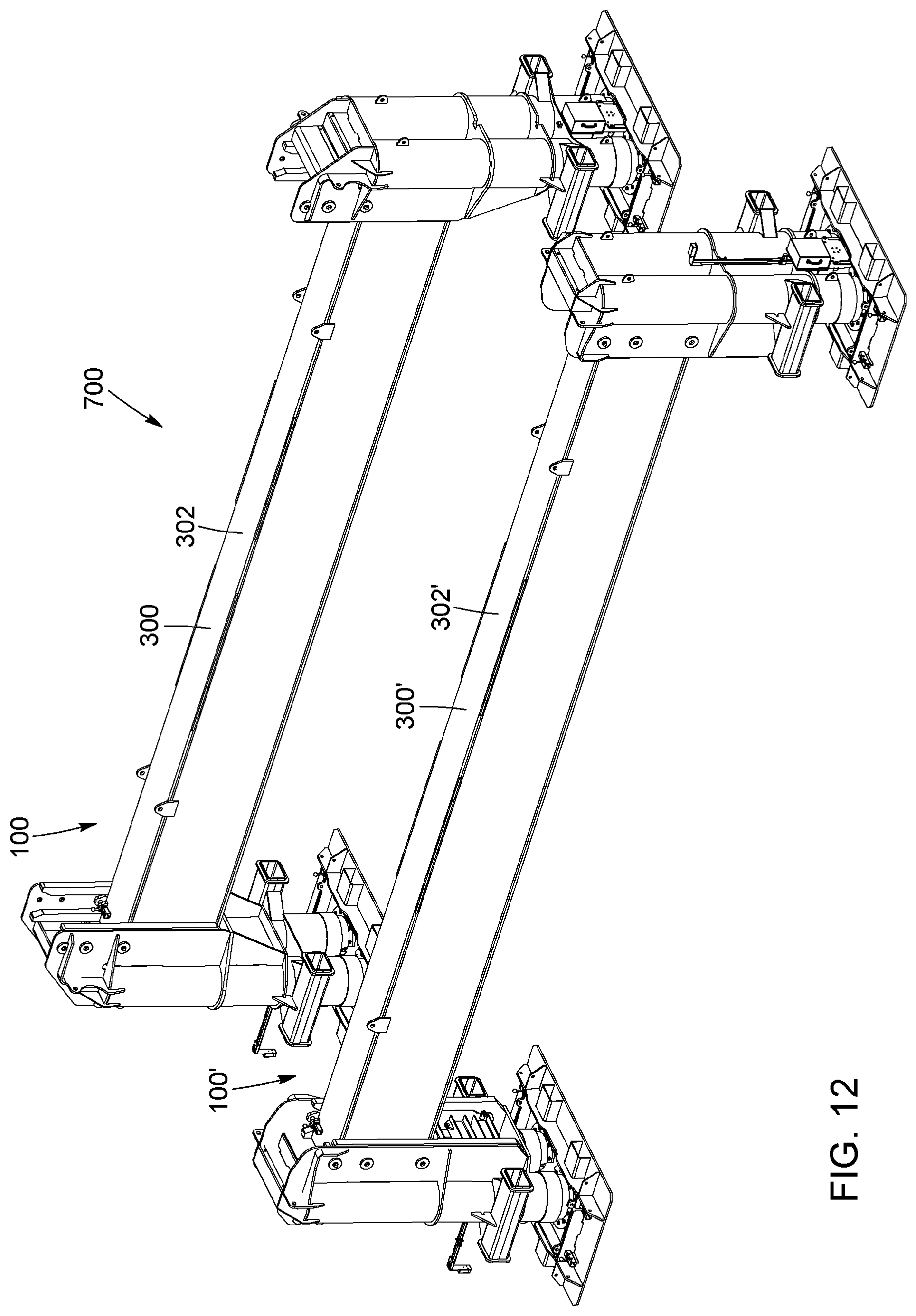 Patent US12103831 Figure 13 – Heavy machinery lifting apparatus, heavy machinery lifting assembly and method for assembling a lift for heavy machinery