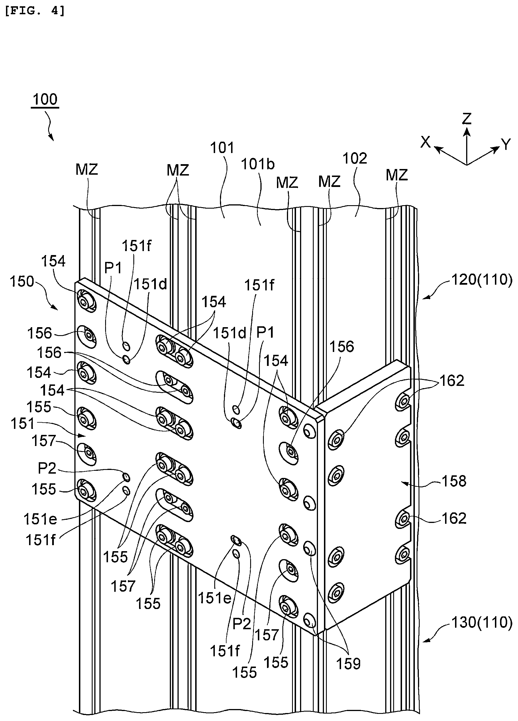 Patent US12103836 Figure 4 – Stacker crane