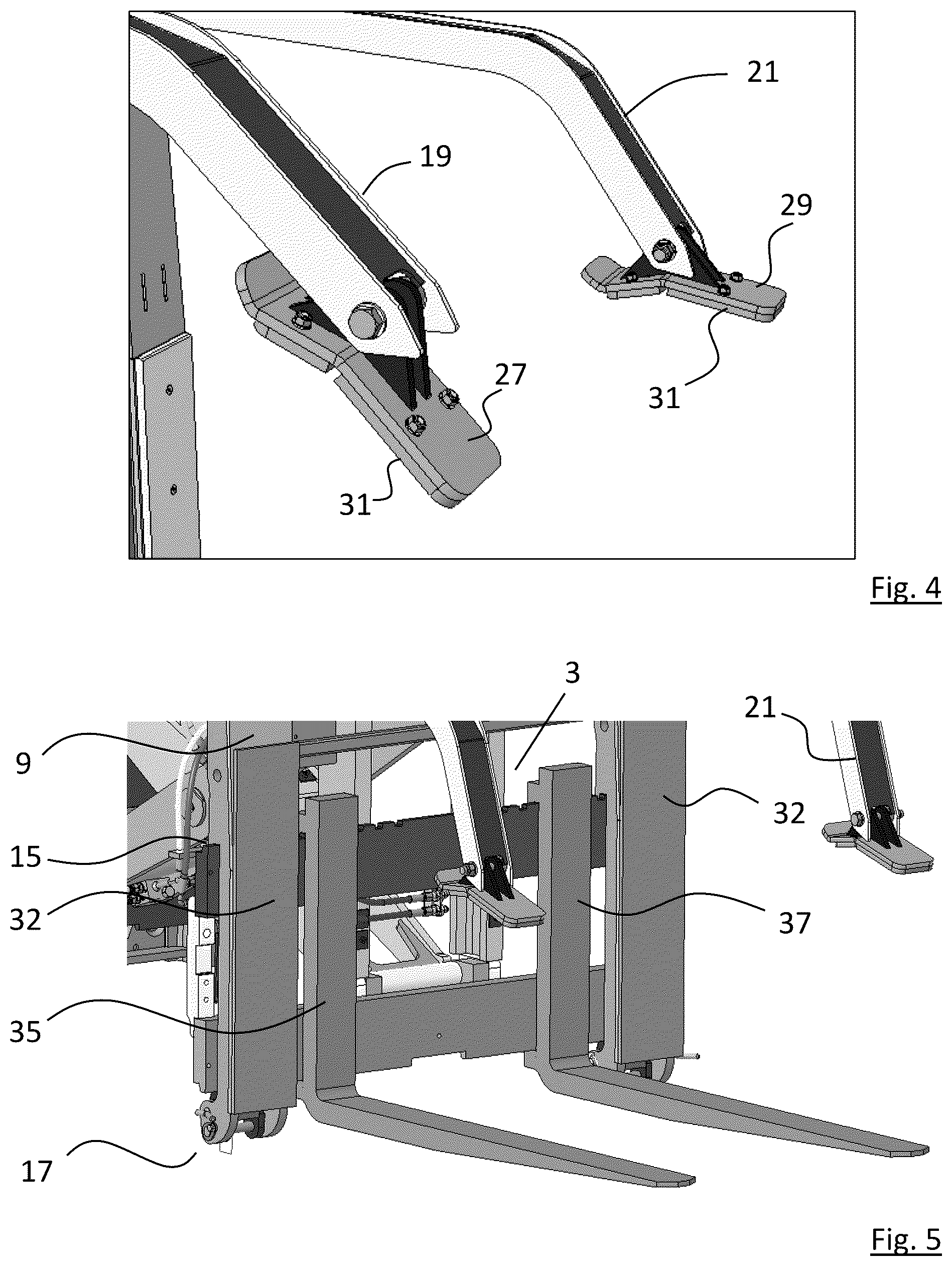Patent US12103837 Figure 3 – Gas tank attachment for a truck mounted forklift
