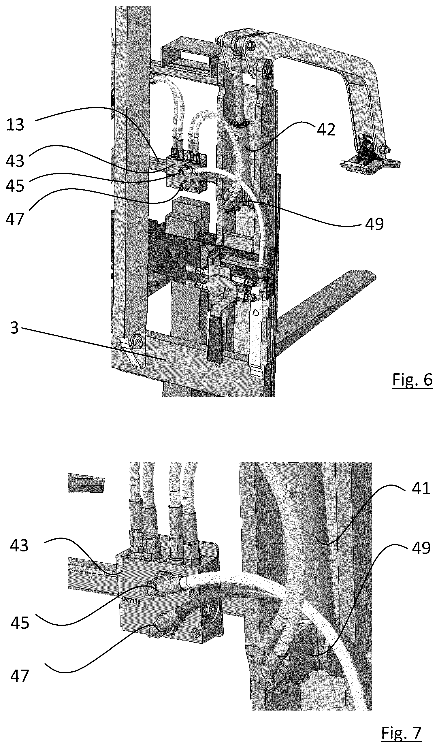 Patent US12103837 Figure 4 – Gas tank attachment for a truck mounted forklift
