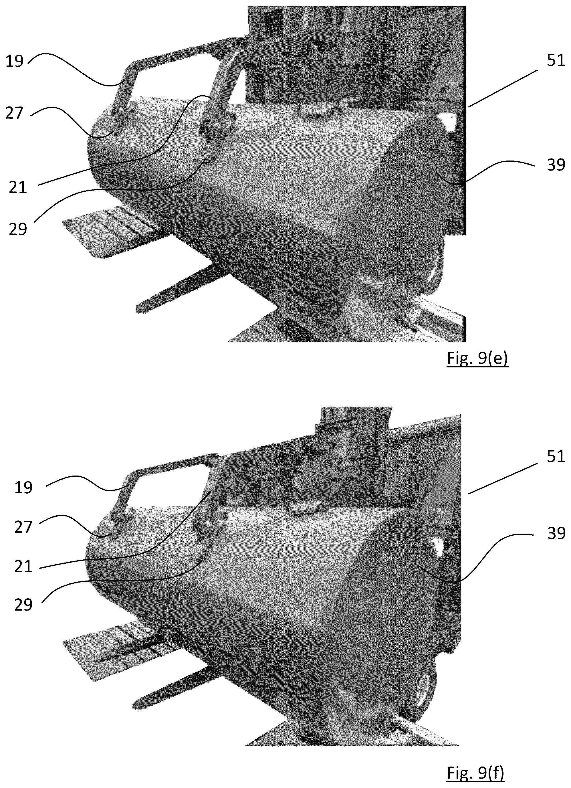 Patent US12103837 Figure 8 – Gas tank attachment for a truck mounted forklift