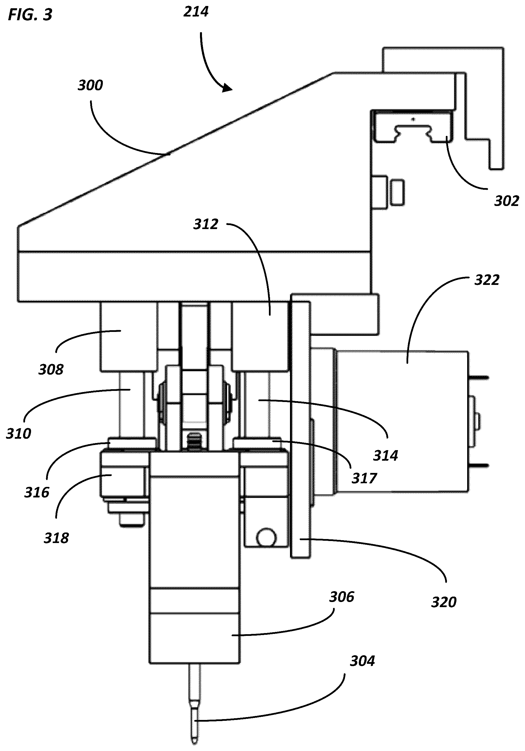 Patent US12103838 Figure 3 – Needle actuator for cartridge filling machine
