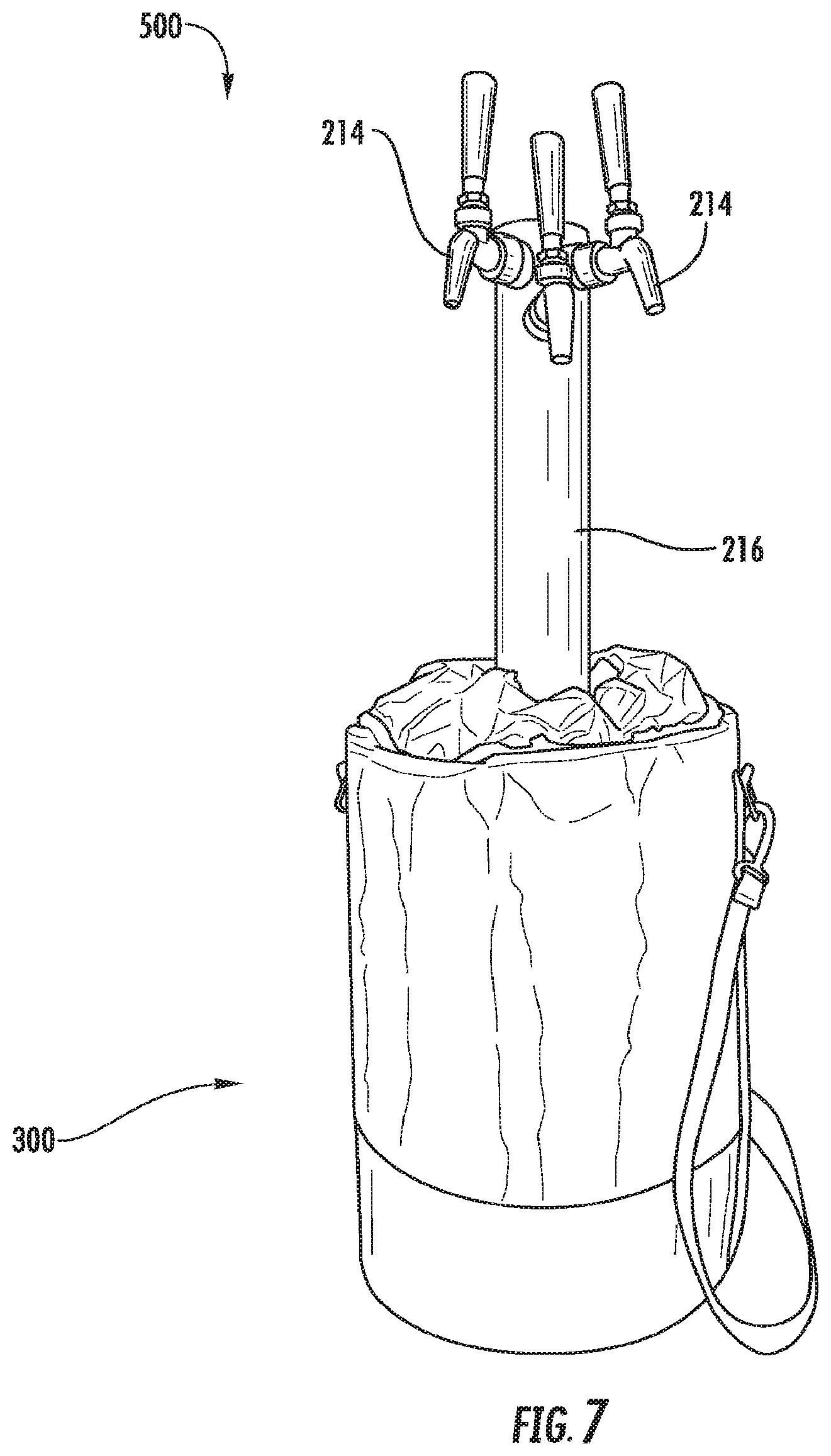 Patent US12103842 Figure 8 – Devices, systems, and methods for thermally regulating and dispensing beverages