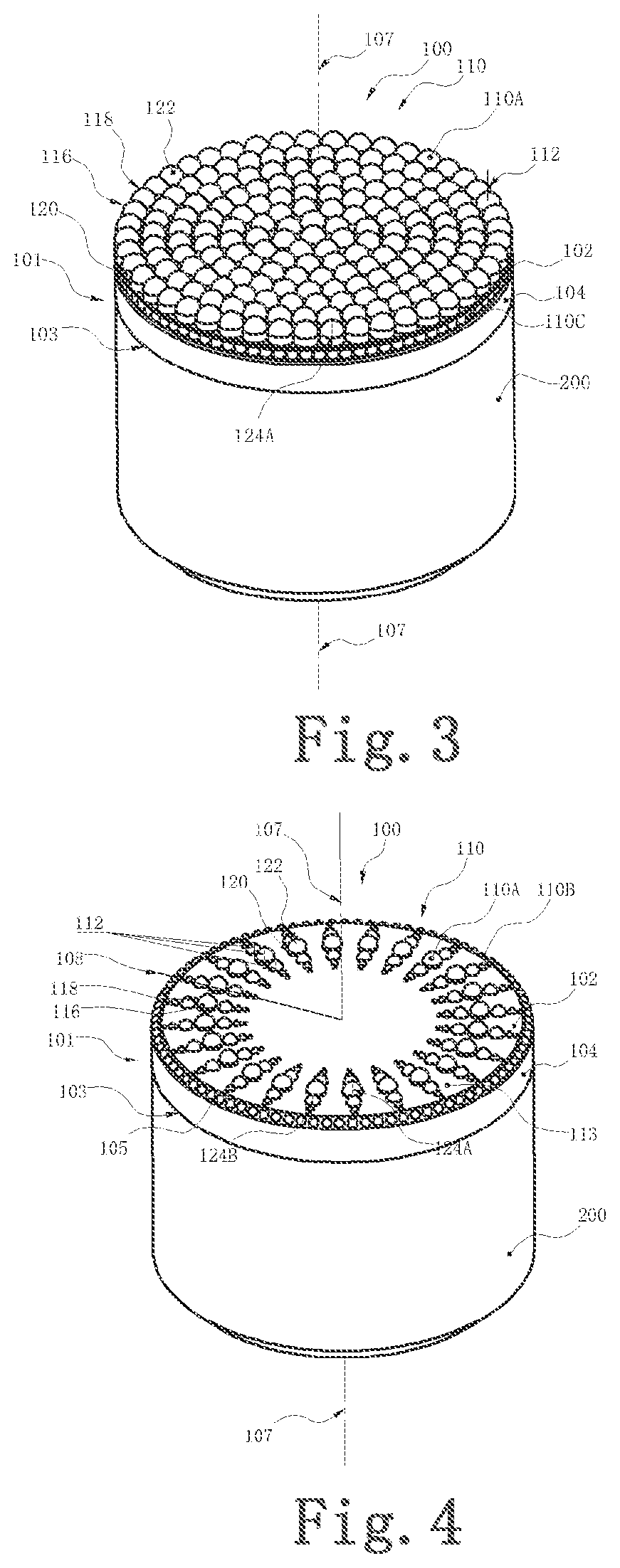 Patent US12103853 Figure 2 – Polycrystalline diamond compact table with polycrystalline diamond extensions therefrom
