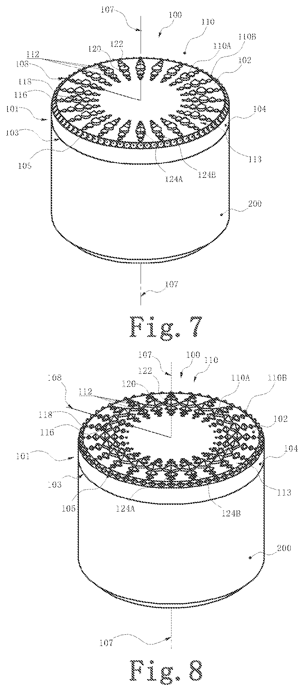 Patent US12103853 Figure 4 – Polycrystalline diamond compact table with polycrystalline diamond extensions therefrom